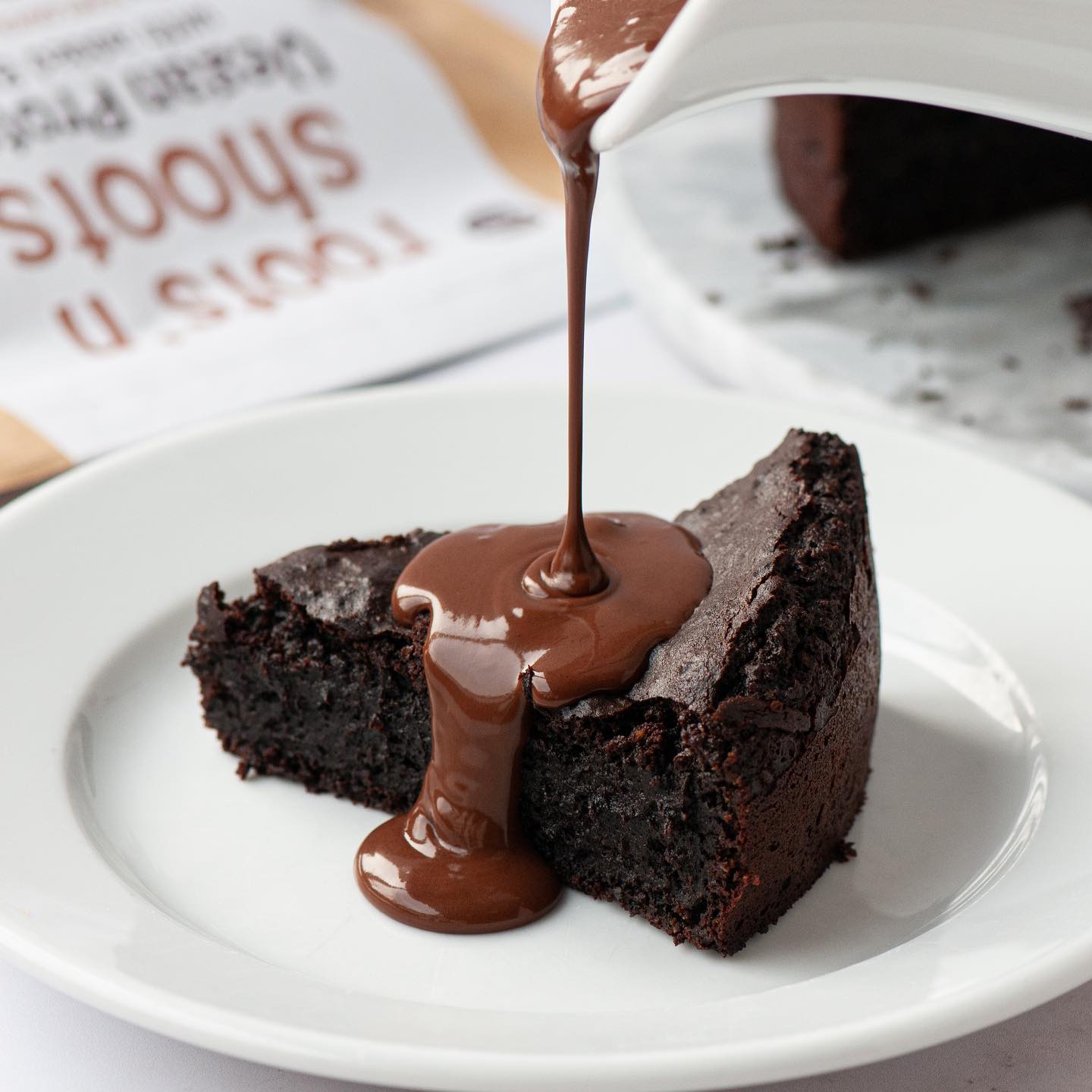 Flourless Chocolate Coffee Cake with Sauce