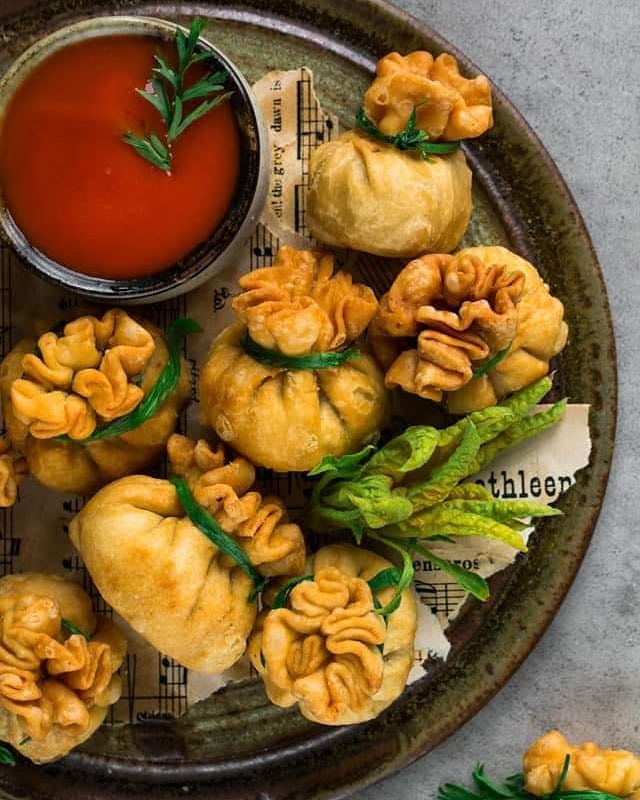 Homemade Potli Samosas with Potato and Pea Filling