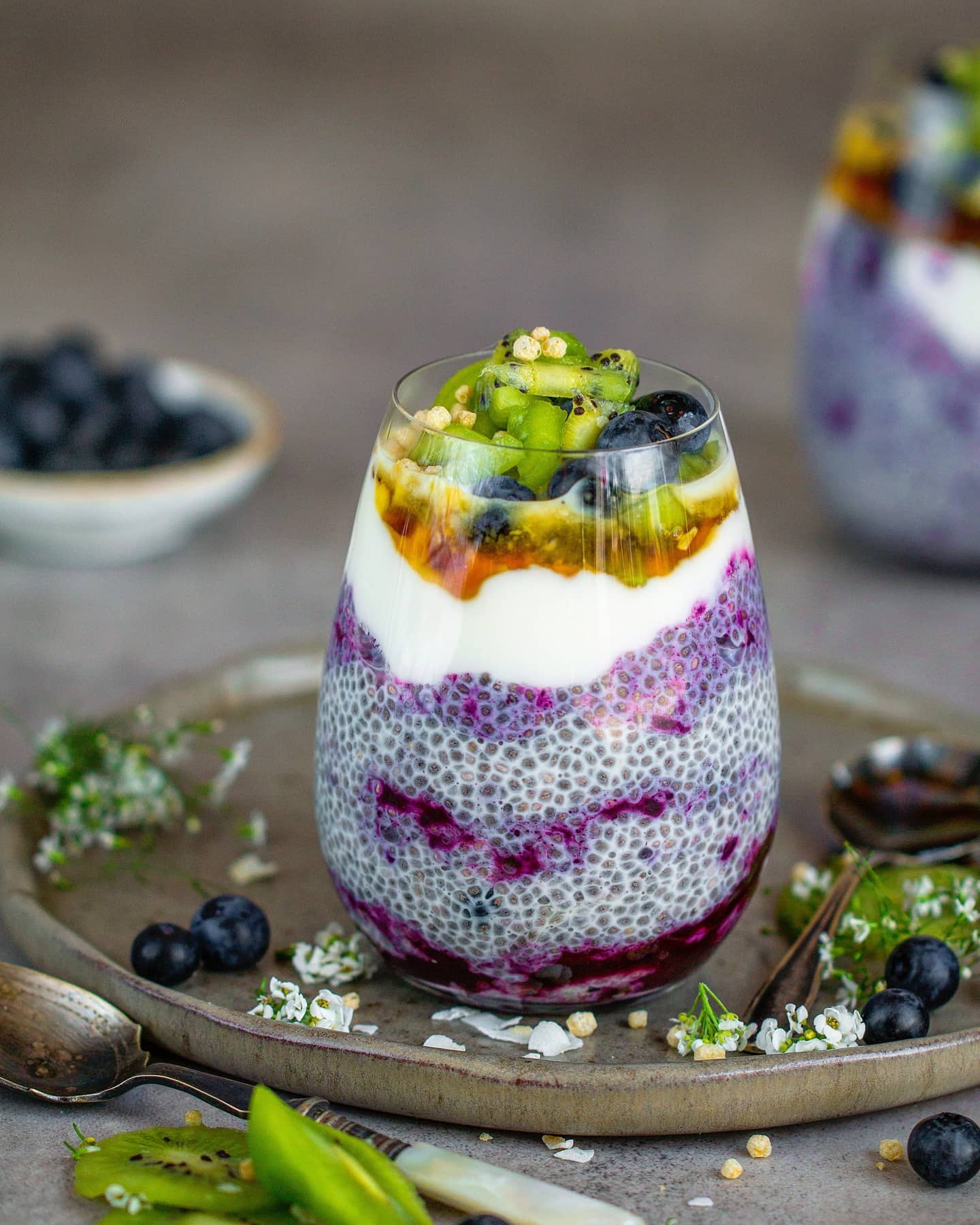 Easy Chia Pudding with Blueberry Compote