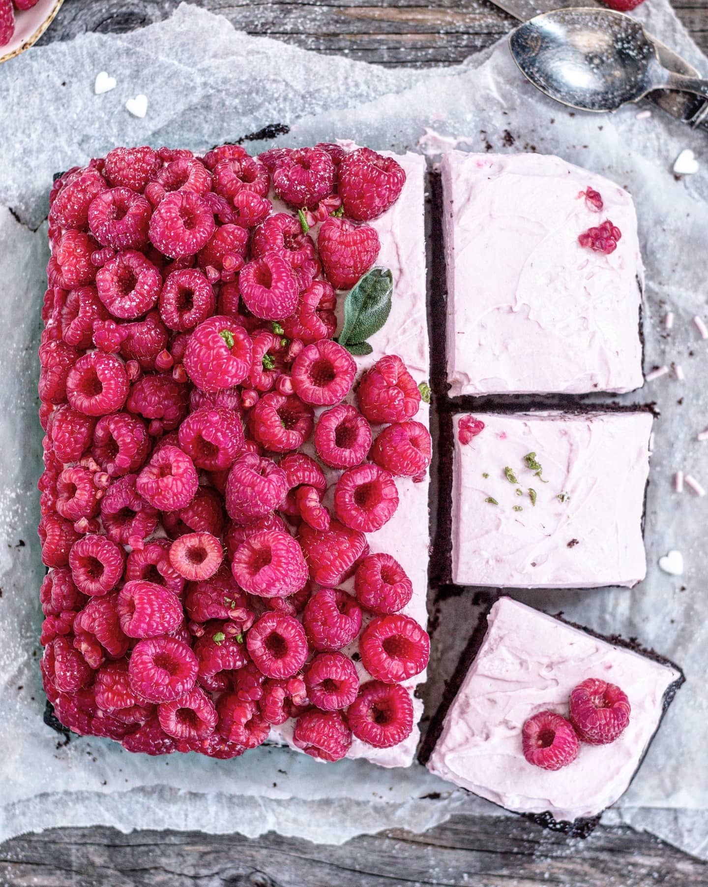 Decadent Raspberry Brownie with Coconut Cream Frosting