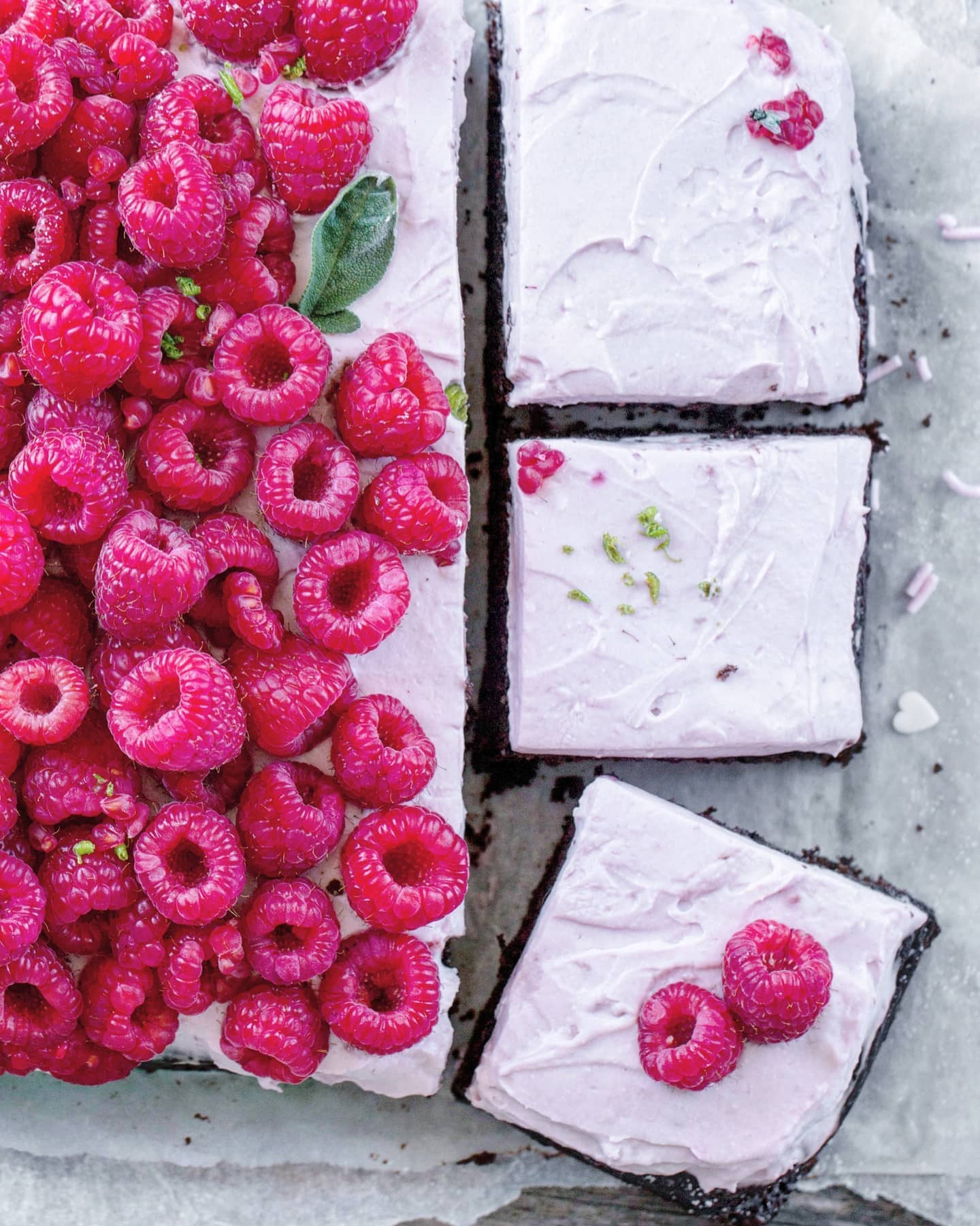 Decadent Raspberry Brownie with Coconut Cream Frosting