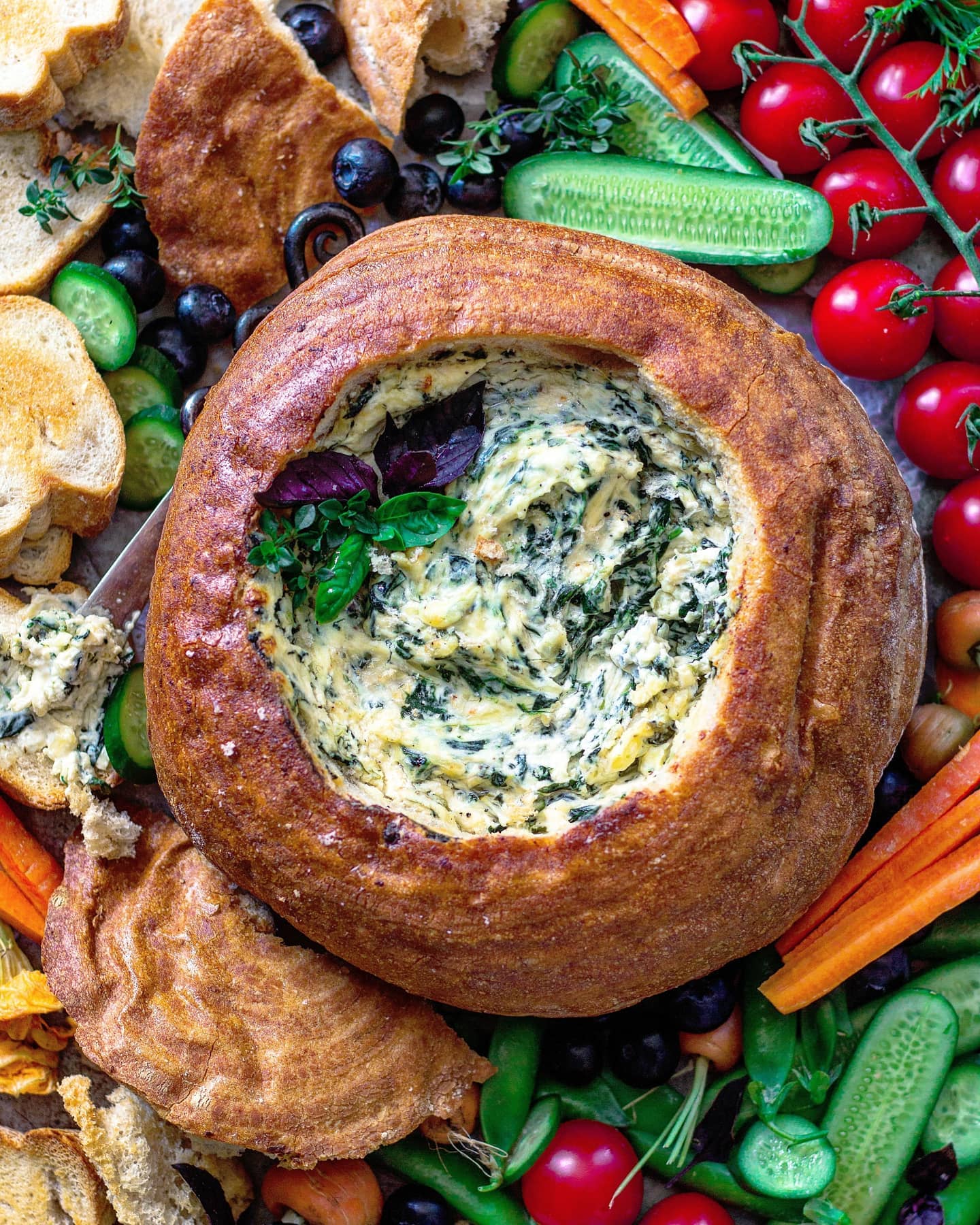 Three Cheese & Spinach Cobb Loaf