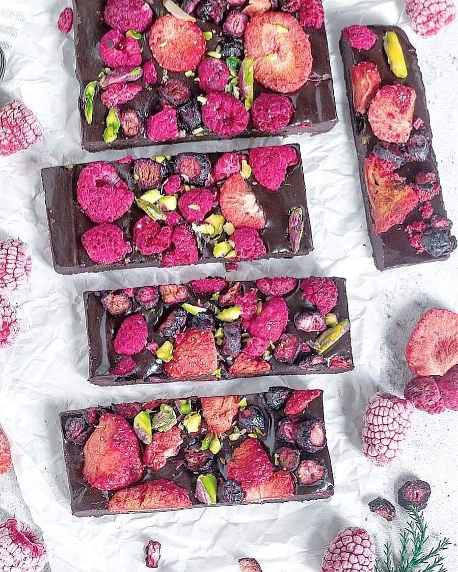 Mixed Berry Vegan Chocolate Bark