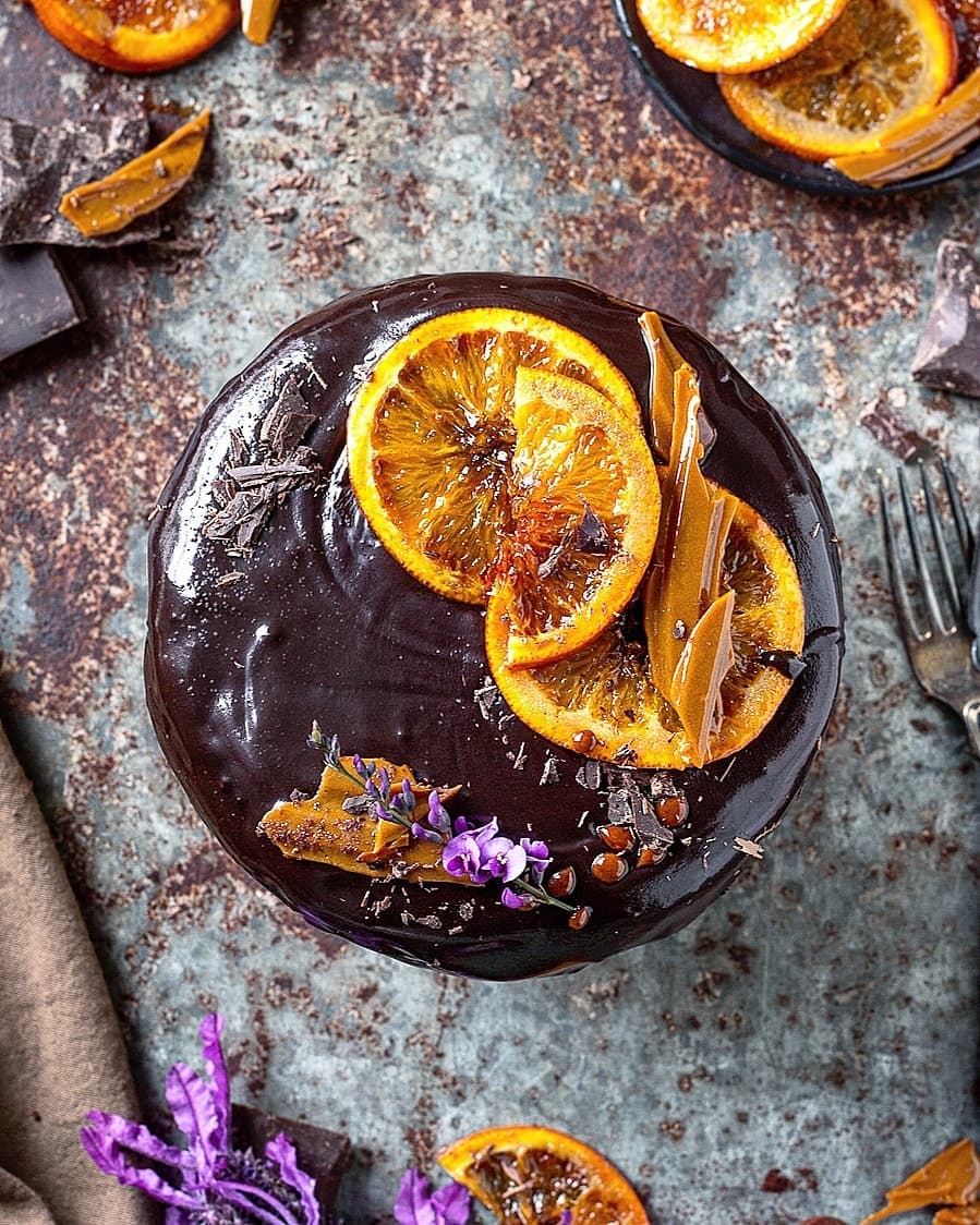 Vegan Orange Chocolate Cake with Coconut Chocolate Cream Frosting