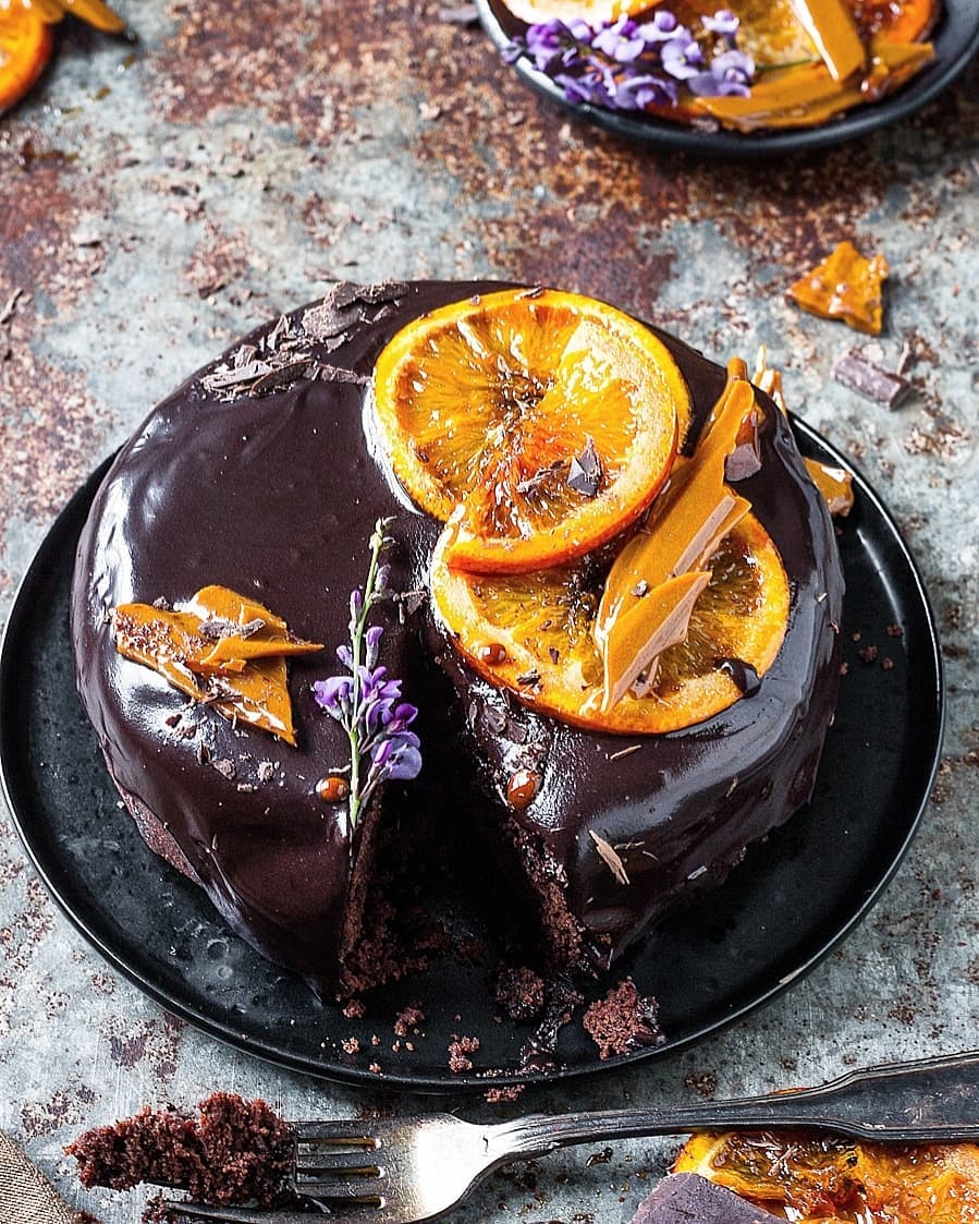 Vegan Orange Chocolate Cake with Coconut Chocolate Cream Frosting