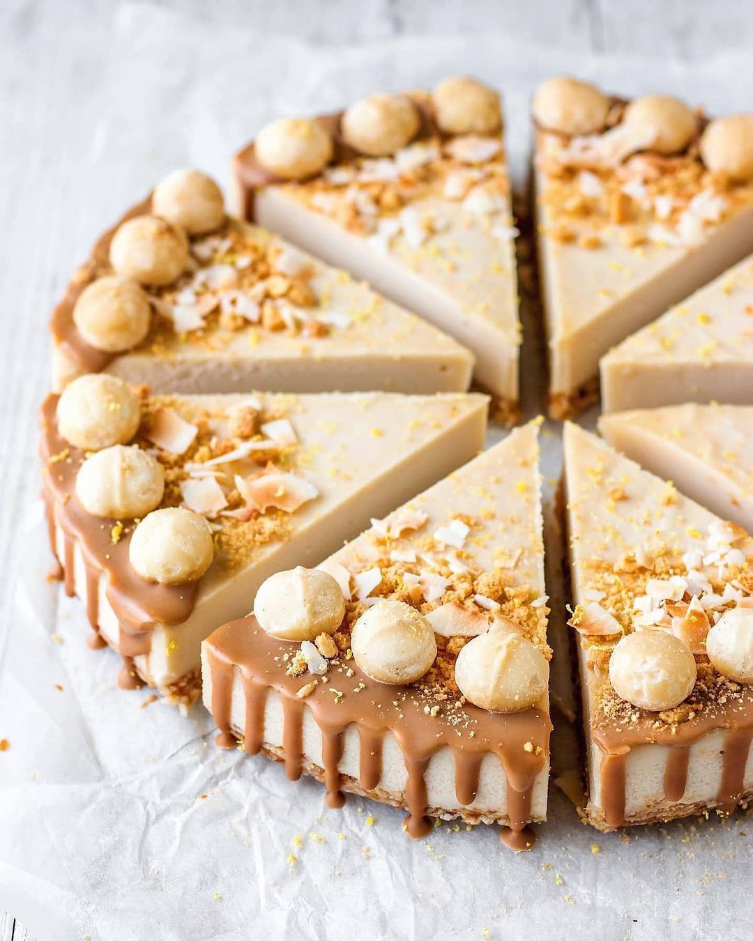 No-Bake Macadamia, Lemon & Coconut Cheesecake