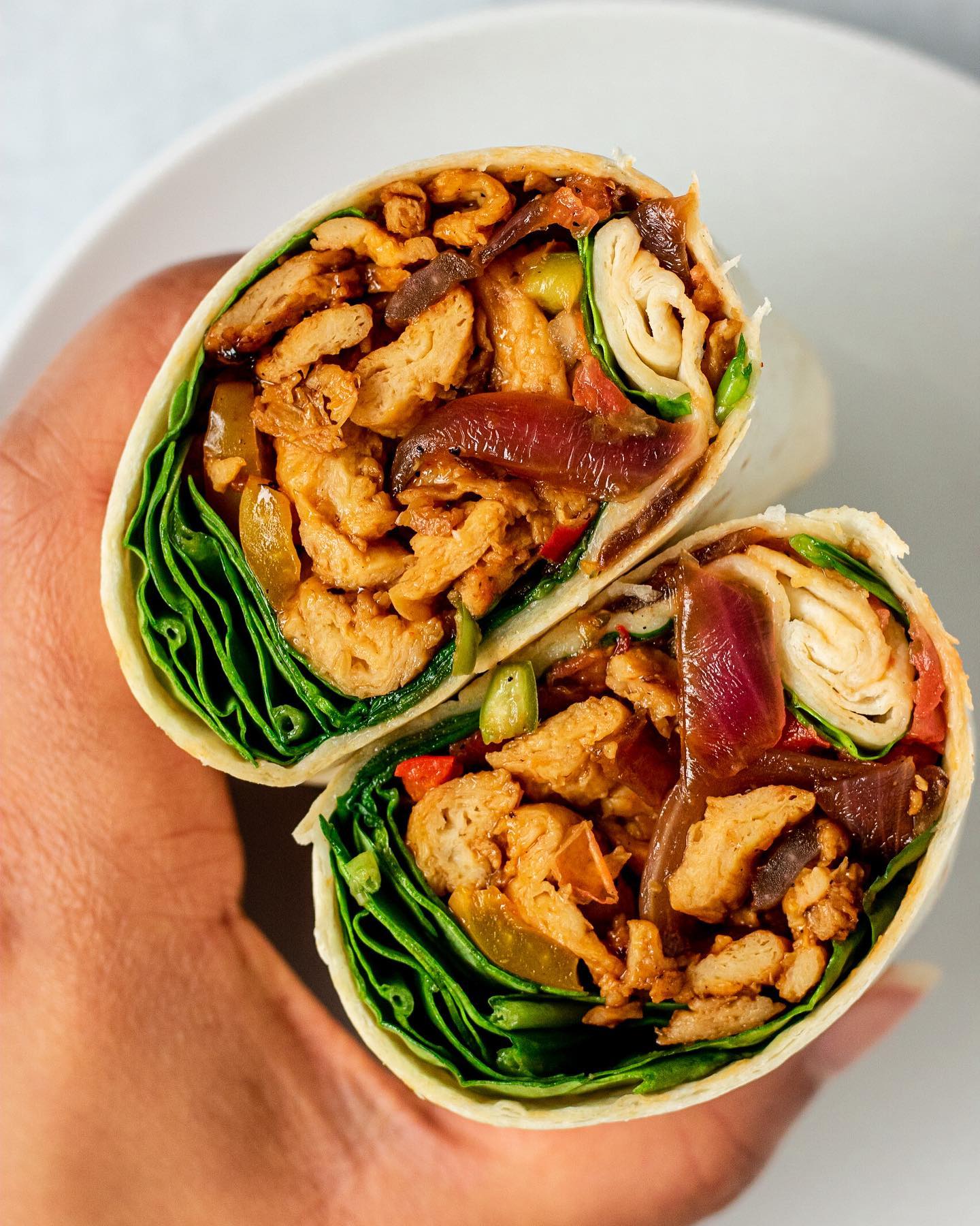 Flavorful Spinach and Soy Curl Wrap