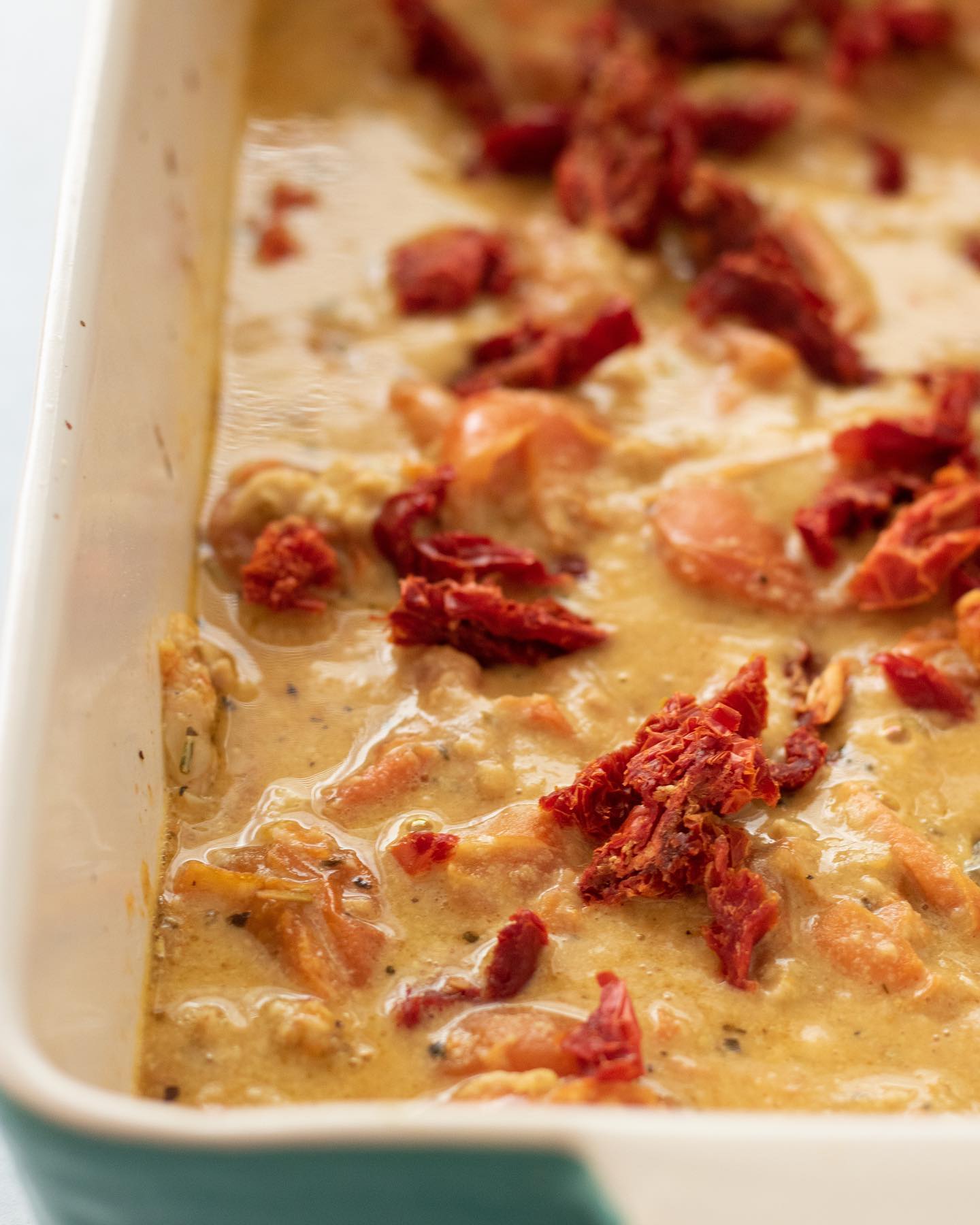 Baked Hummus Pasta with Blistered Cherry Tomatoes