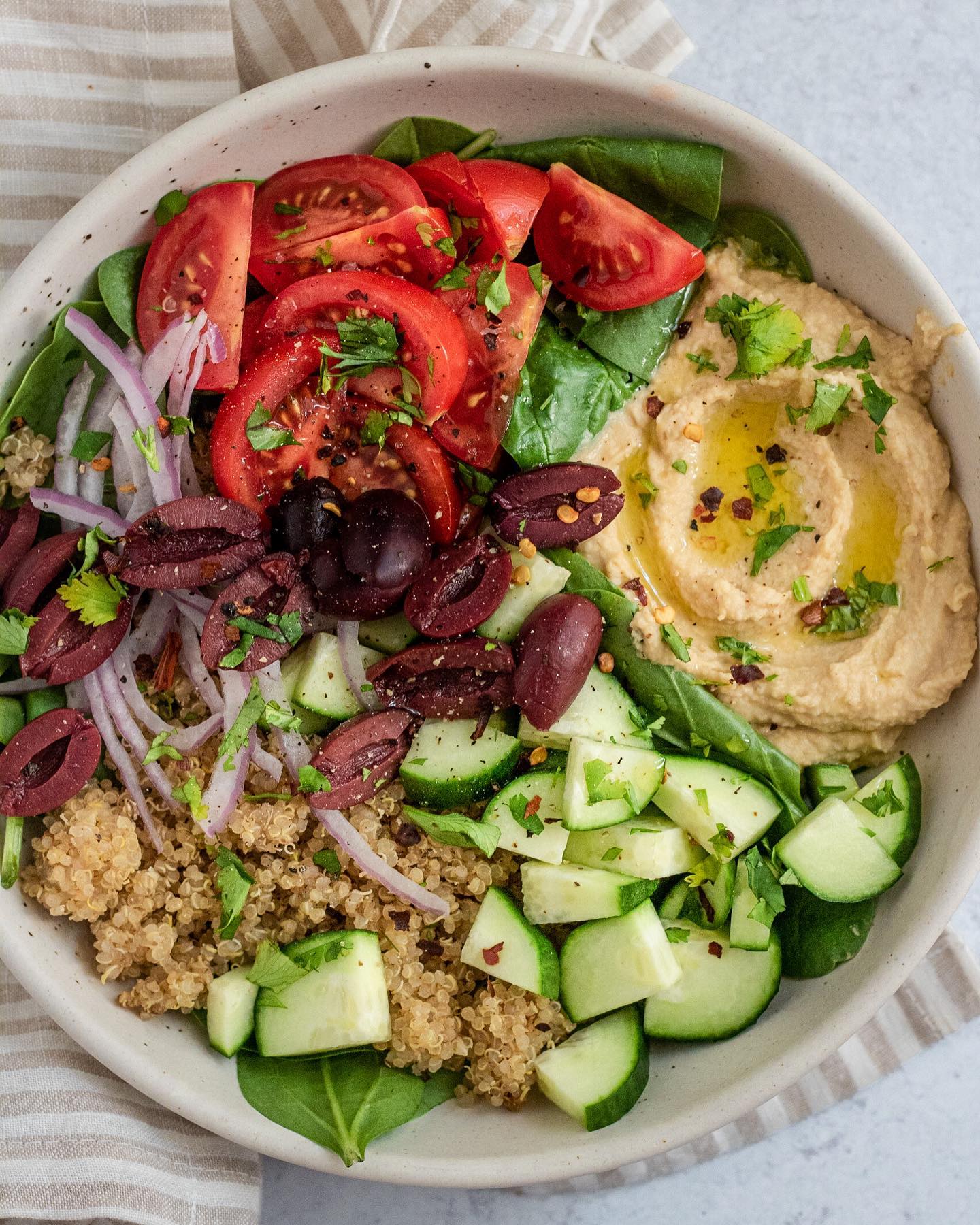 Hummus Nourish Bowl with Homemade Hummus