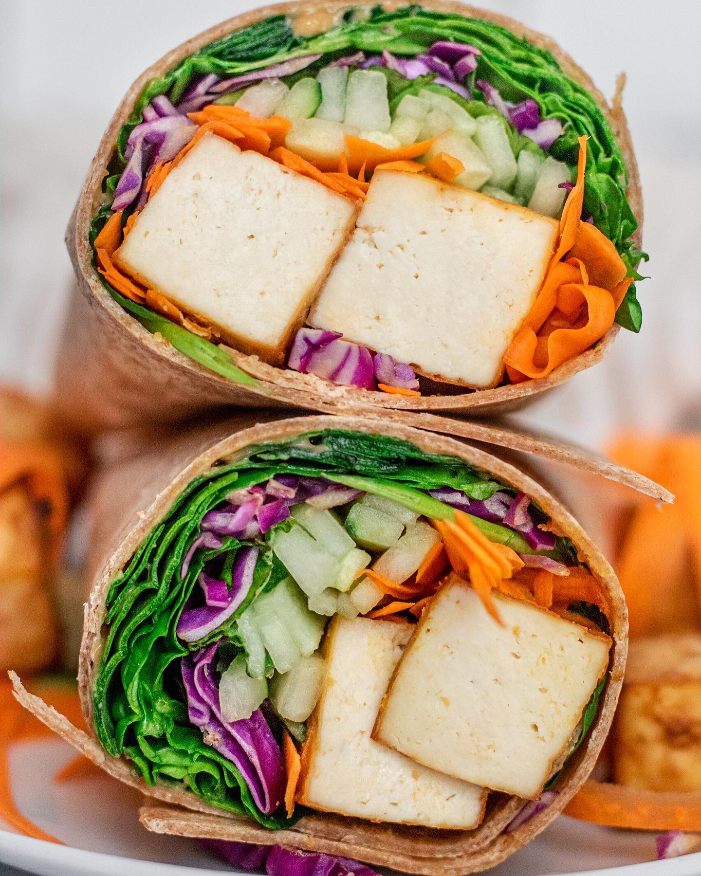 Easy Miso Mustard Tofu Wraps