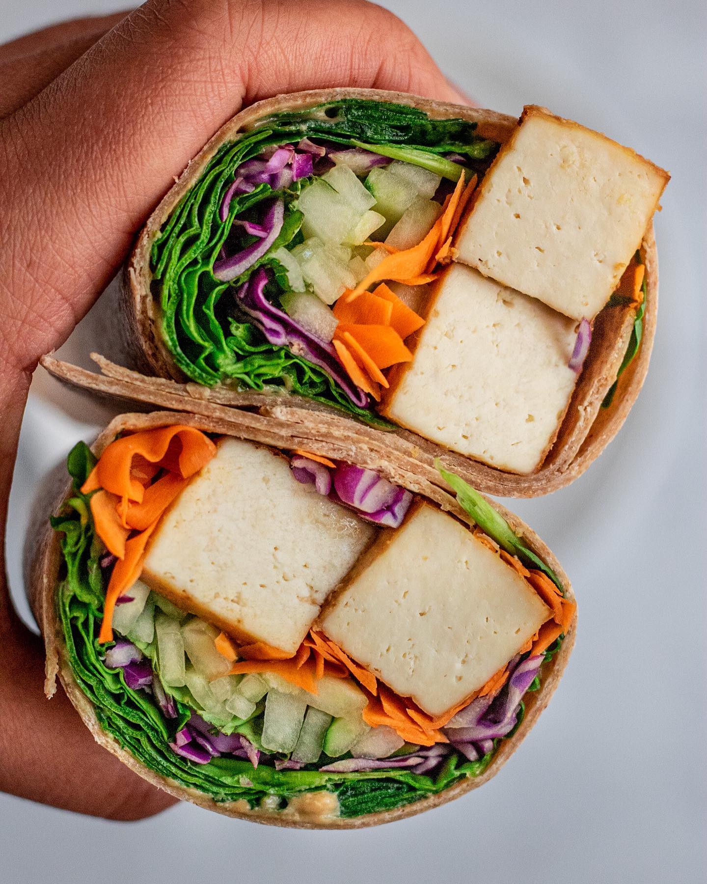 Easy Miso Mustard Tofu Wraps