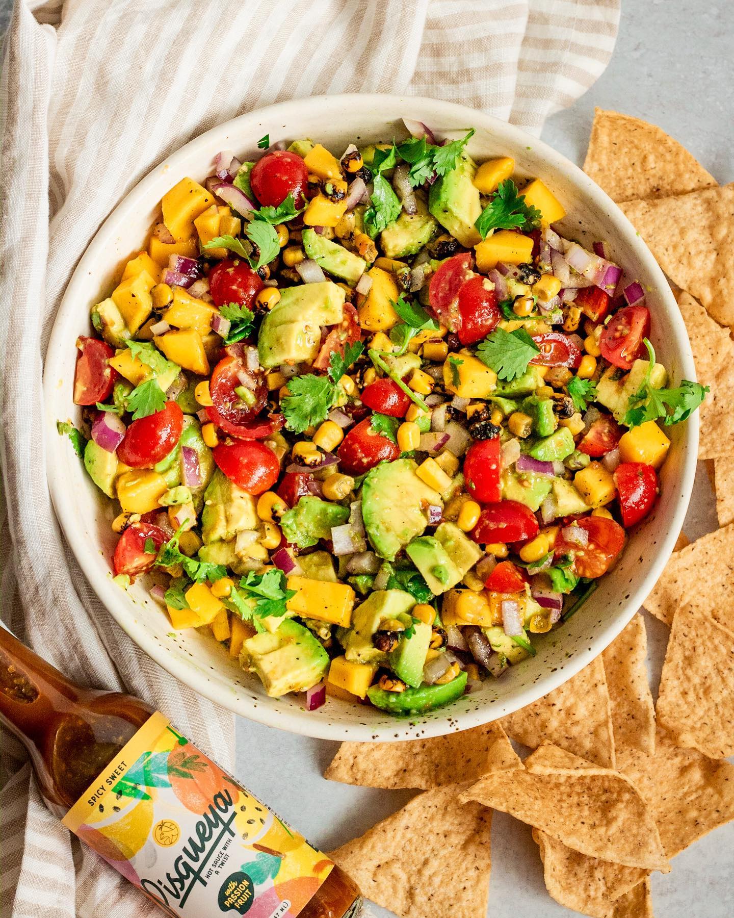 Avocado Mango Salsa with Hot Sauce