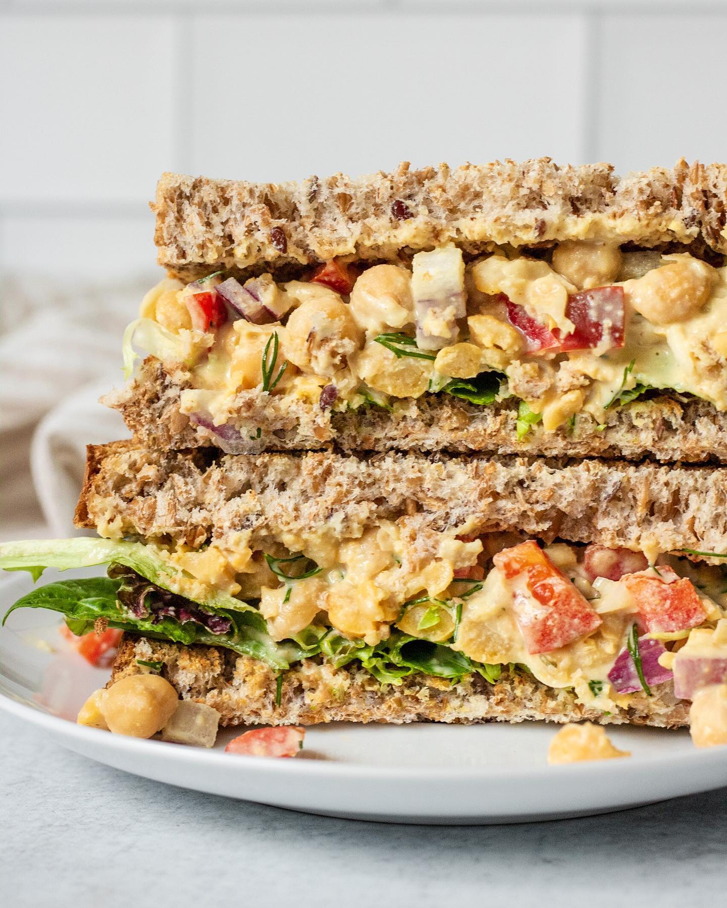 Chickpea Ranch Salad Sandwich