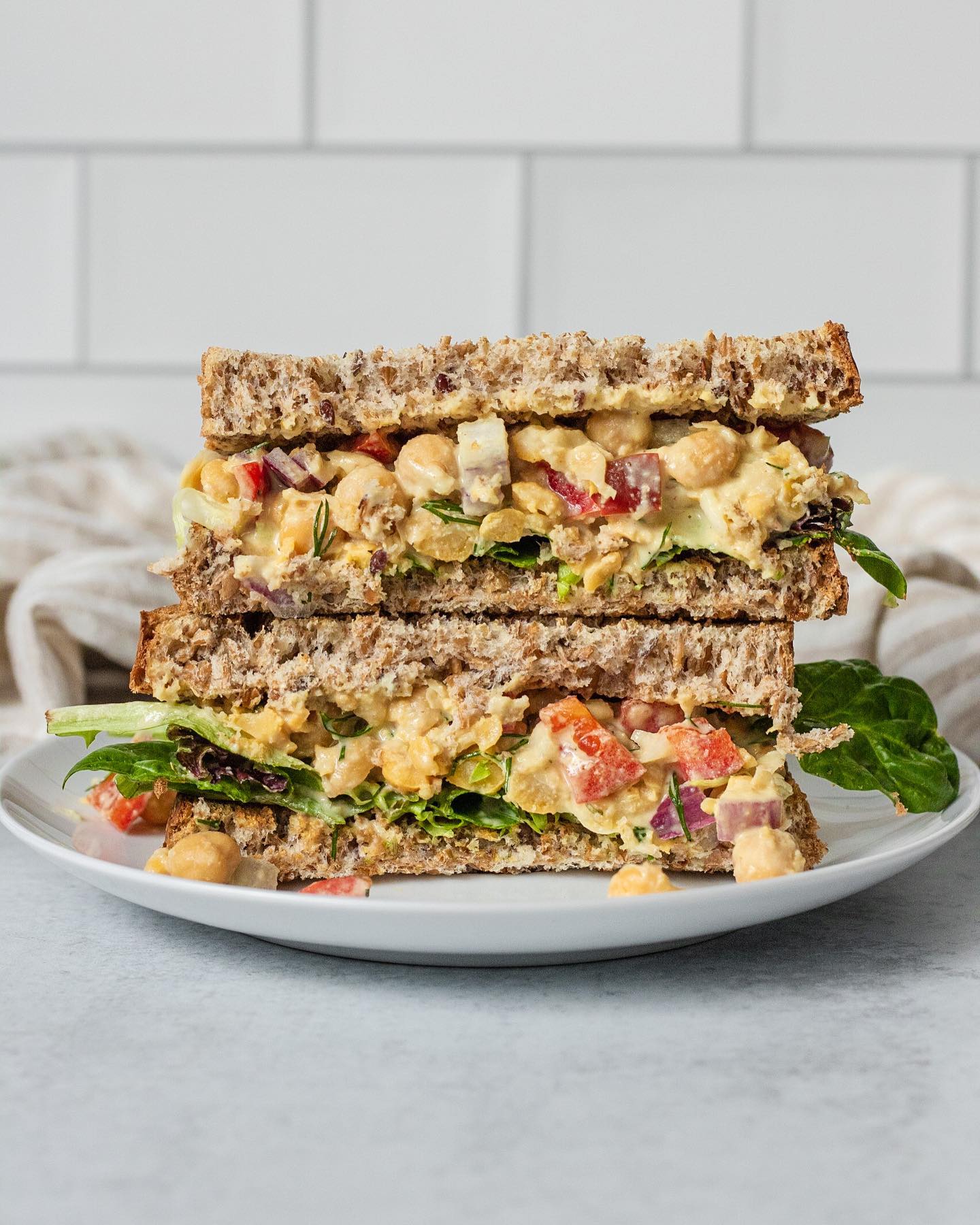 Chickpea Ranch Salad Sandwich