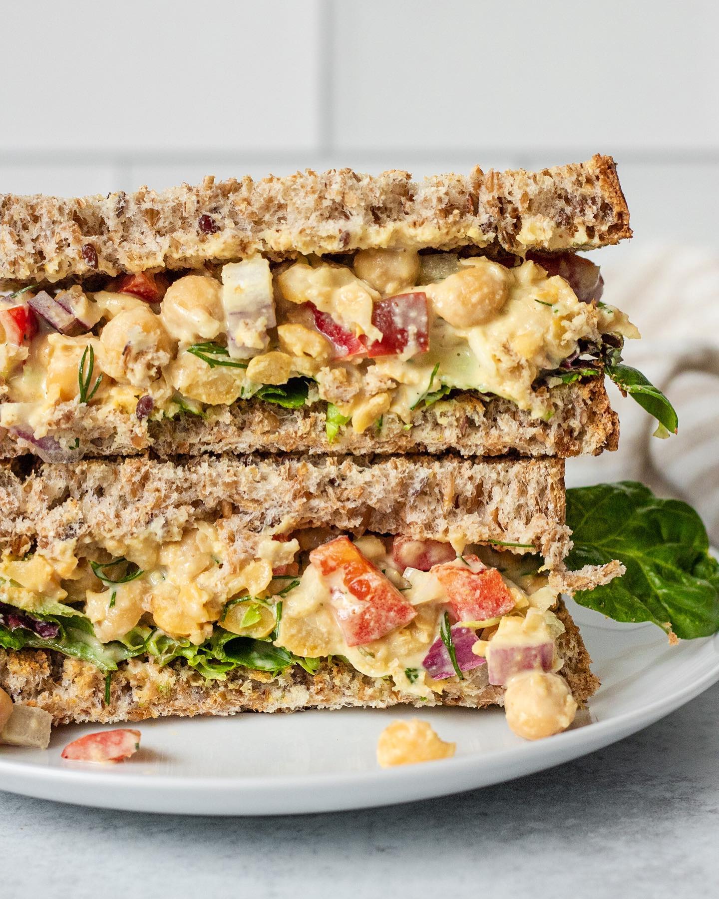 Chickpea Ranch Salad Sandwich