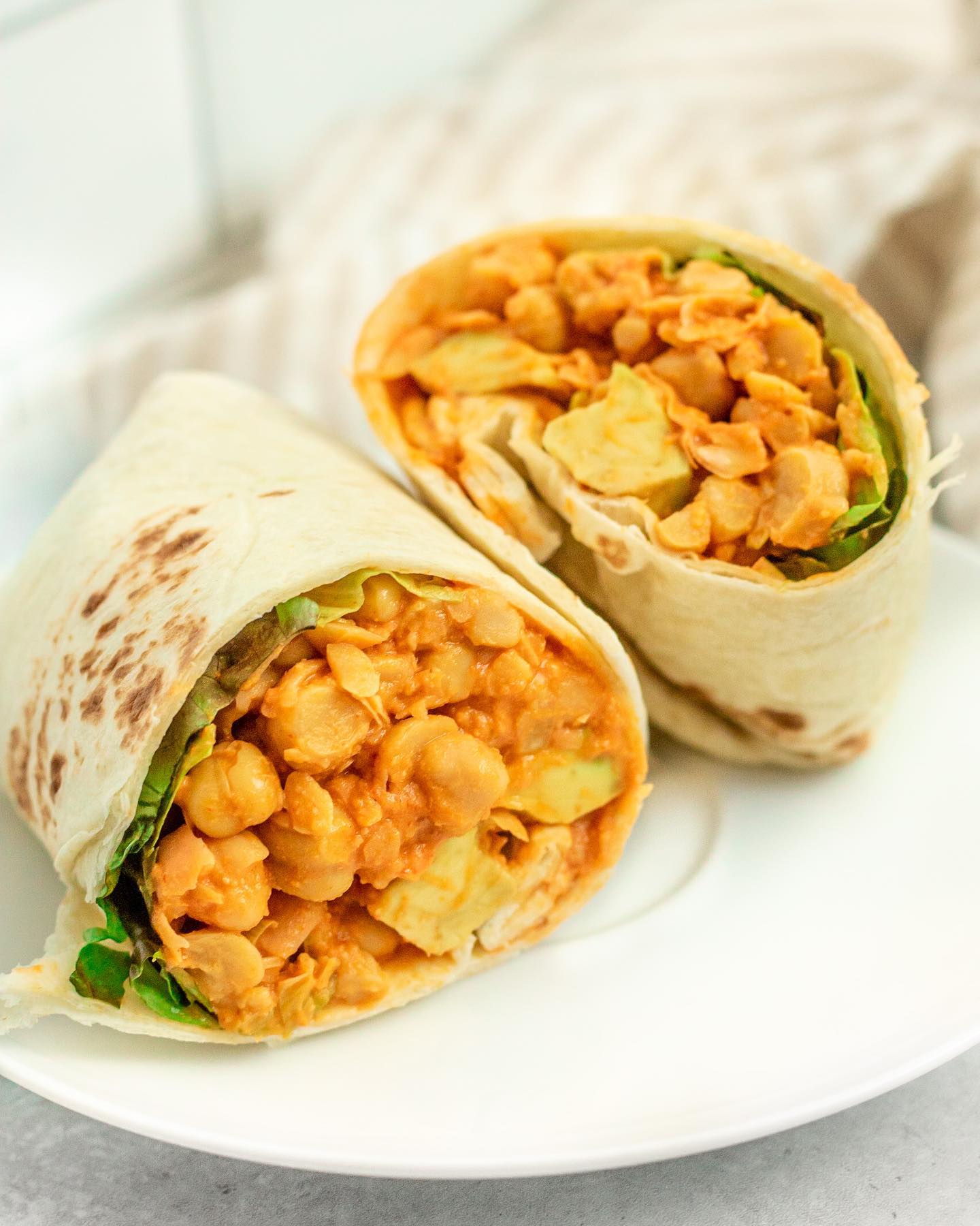 Peanut Curry Chickpea Wraps