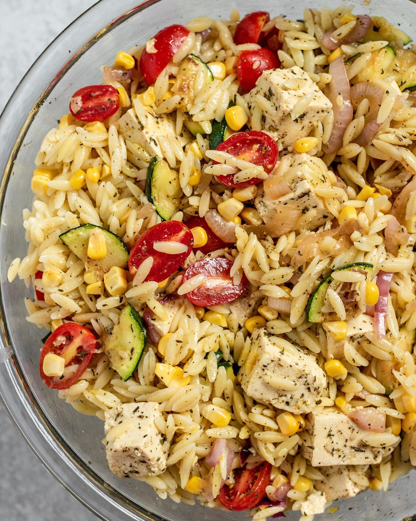 Summer Orzo Salad with Grilled Vegetables