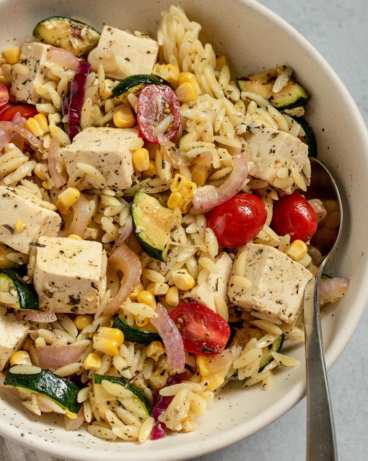 Summer Orzo Salad with Grilled Vegetables