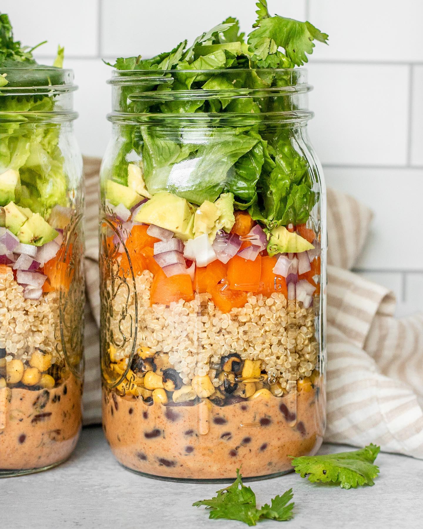 Southwest Inspired Salad Jar with Marinated Black Beans