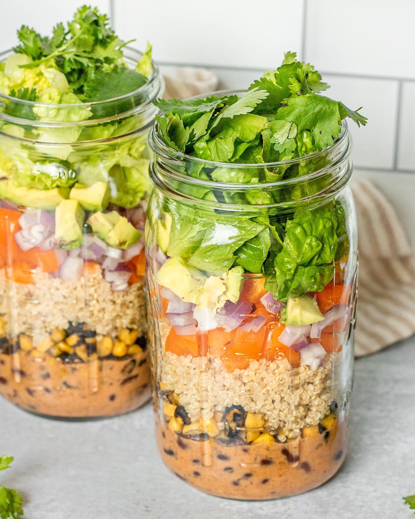 Southwest Inspired Salad Jar with Marinated Black Beans