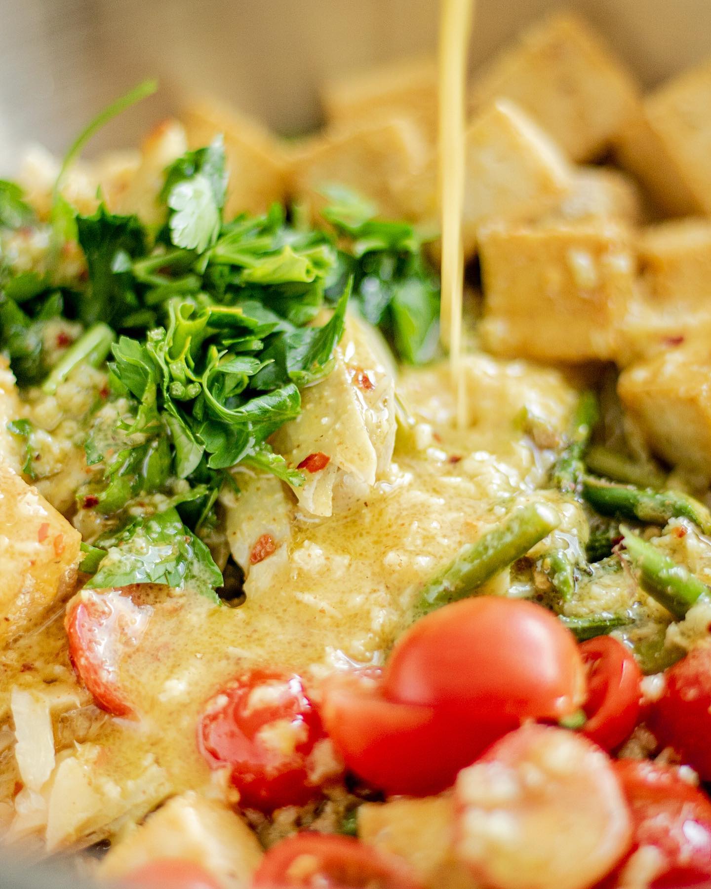 Roasted Garlic Orzo Salad with Artichoke Hearts and Asparagus