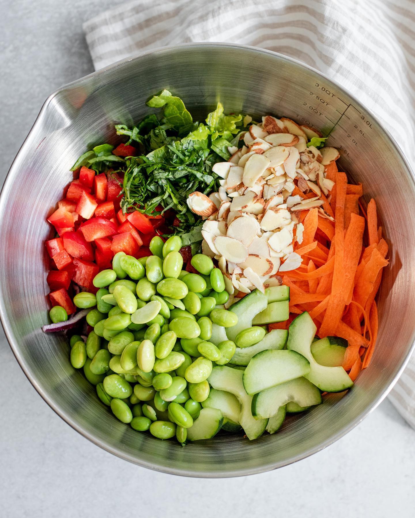 Edamame Crunch Salad with Sesame Cashew Lime Dressing