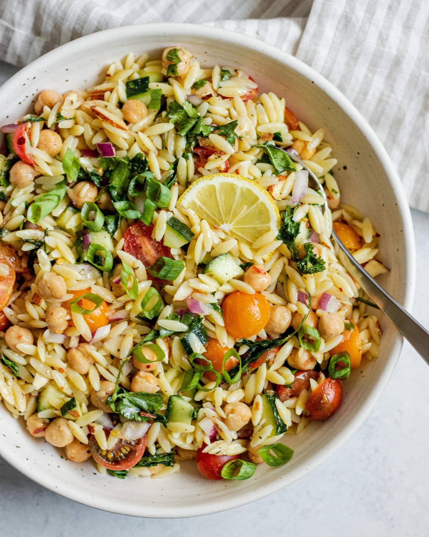 Lemon Orzo Chickpea Salad