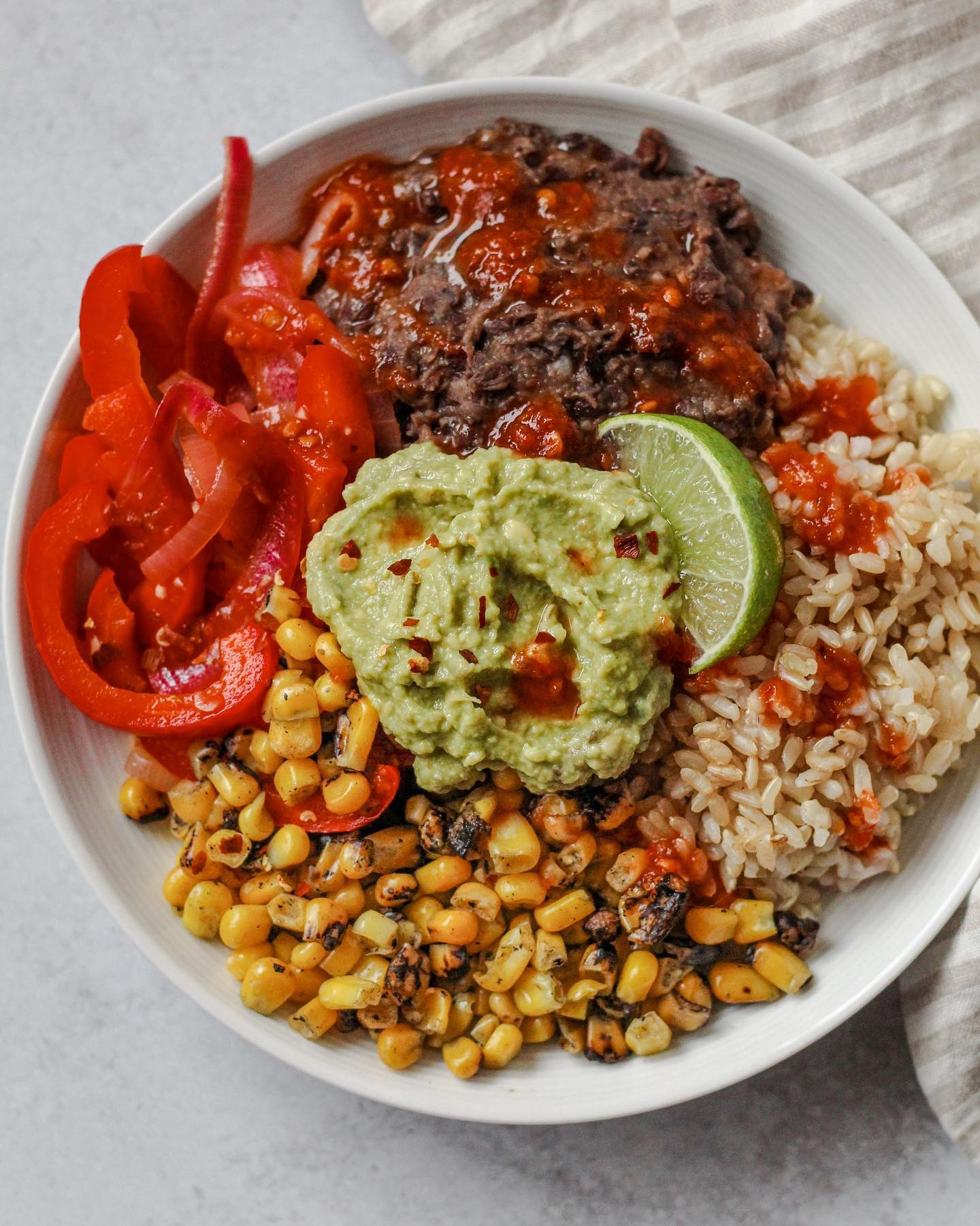 Vegan Burrito Bowl with Easy Refried Beans