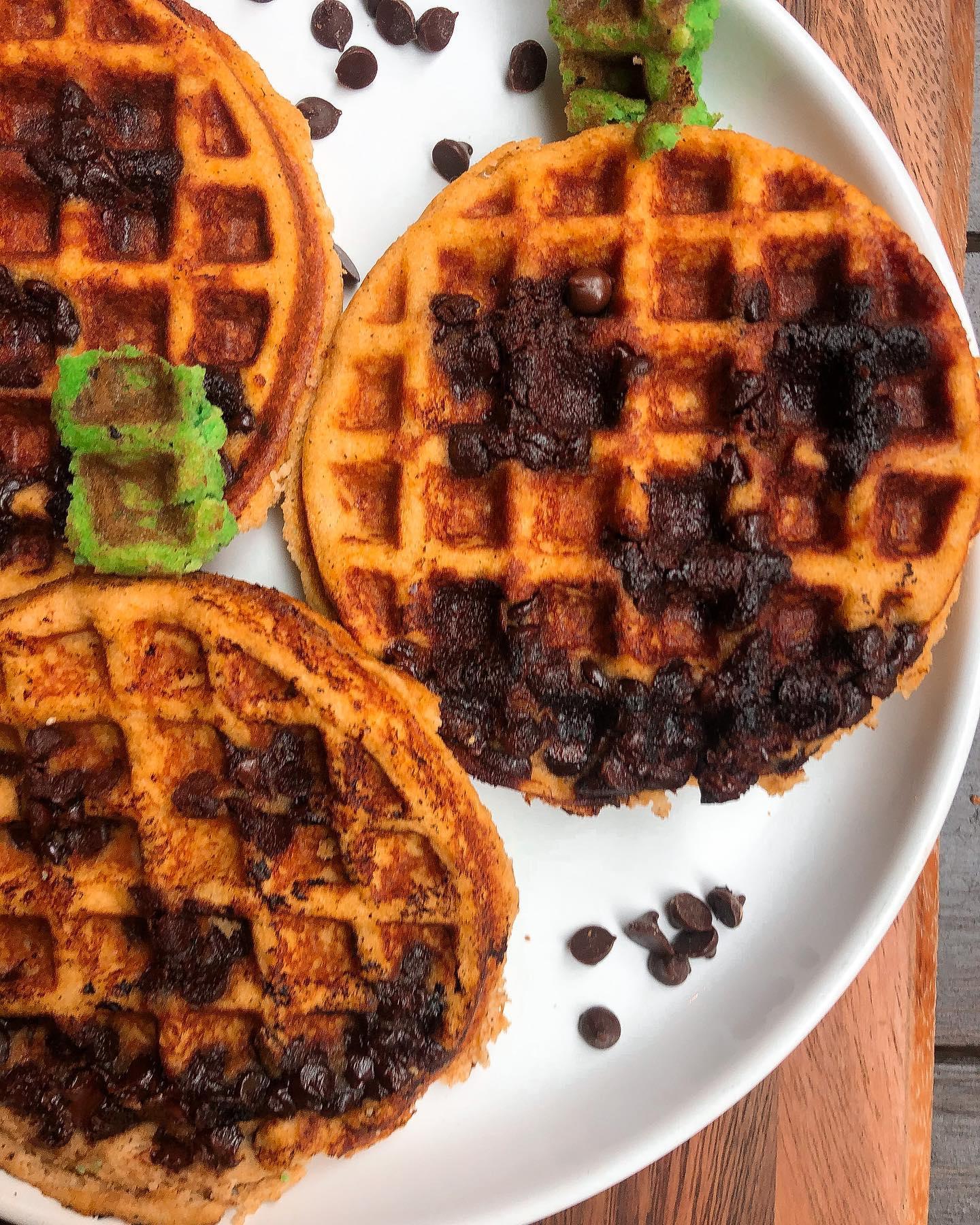 Pumpkin Jack-O-Lantern Mini Waffles 🧇🎃