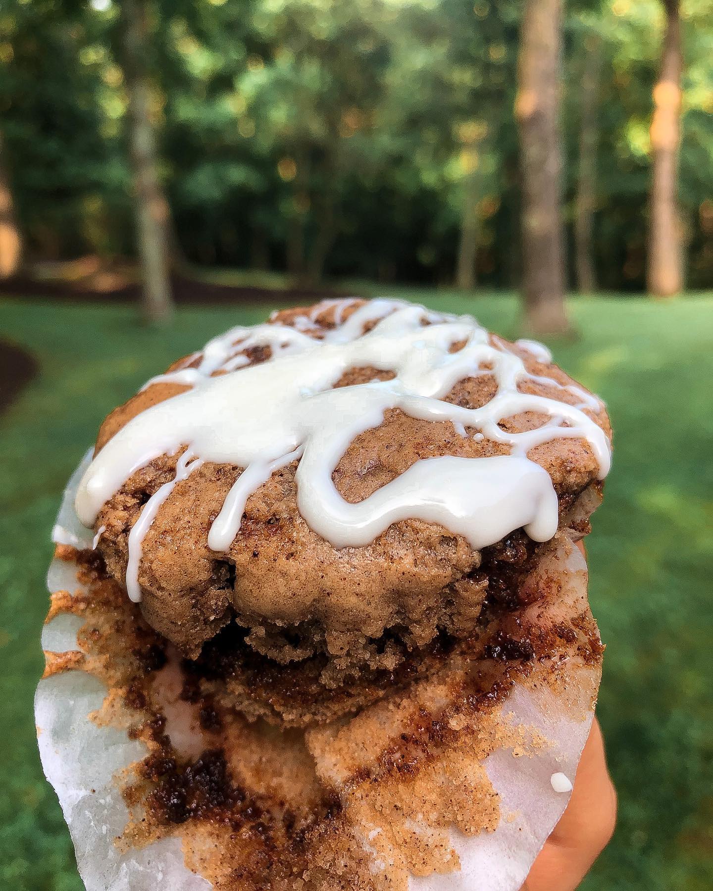Cinnamon Roll Muffins with Icing