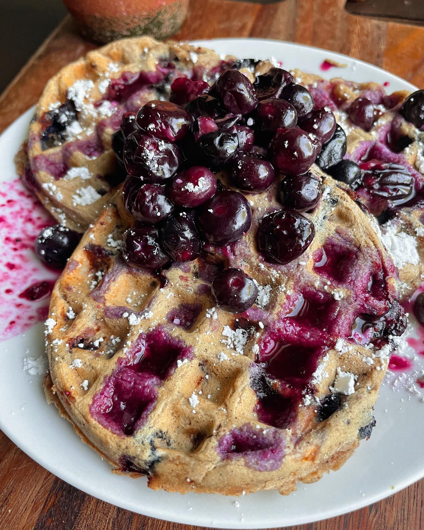 Easy Vegan Gluten-Free Blueberry Waffles
