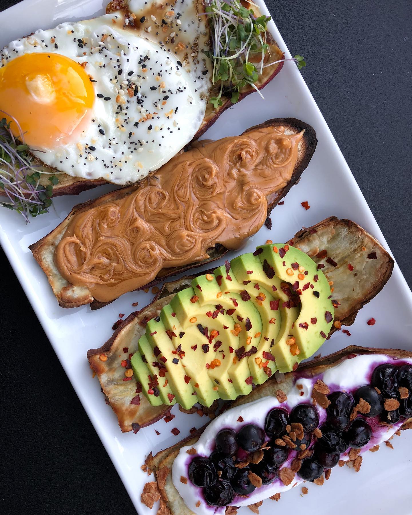 Sweet Potato Toasts with Assorted Toppings