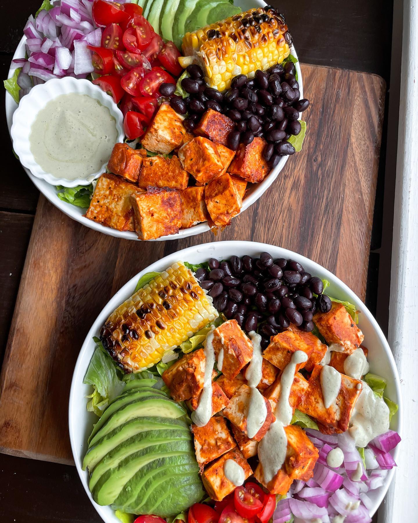 Bbq Tofu Bowls with Vegan Ranch Dressing