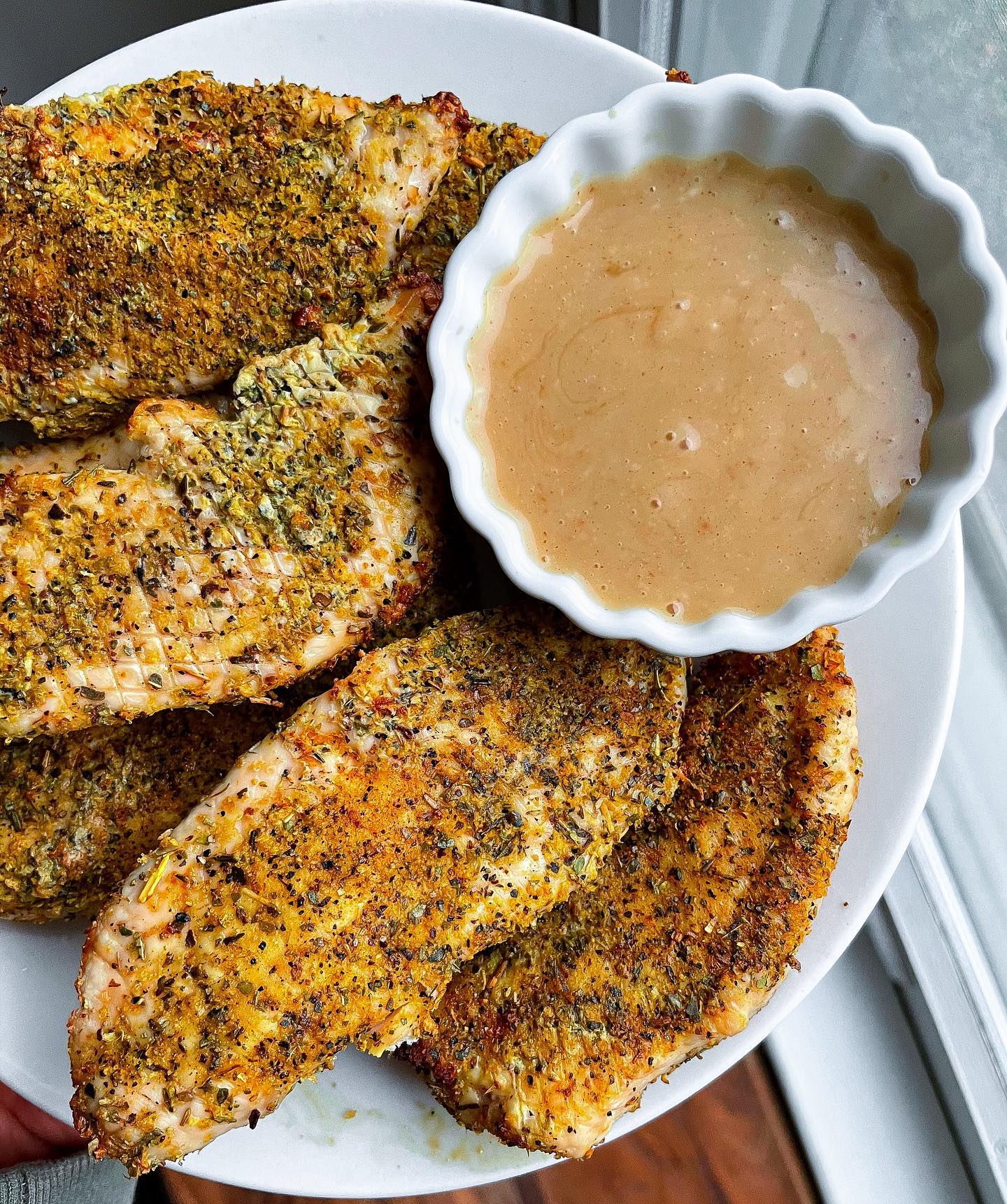 Air Fryer Paleo Chicken Tenders with Honey Mustard