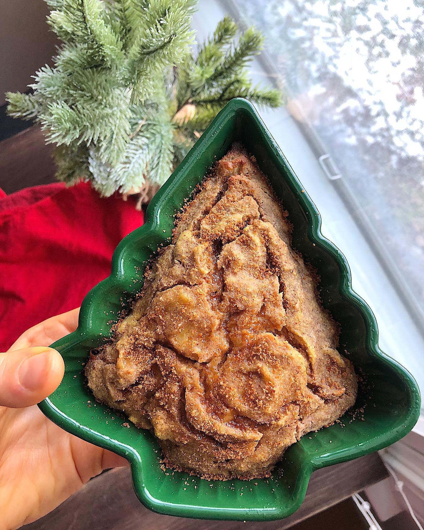 Single Serving Banana Bread in Christmas Tree Ramekin