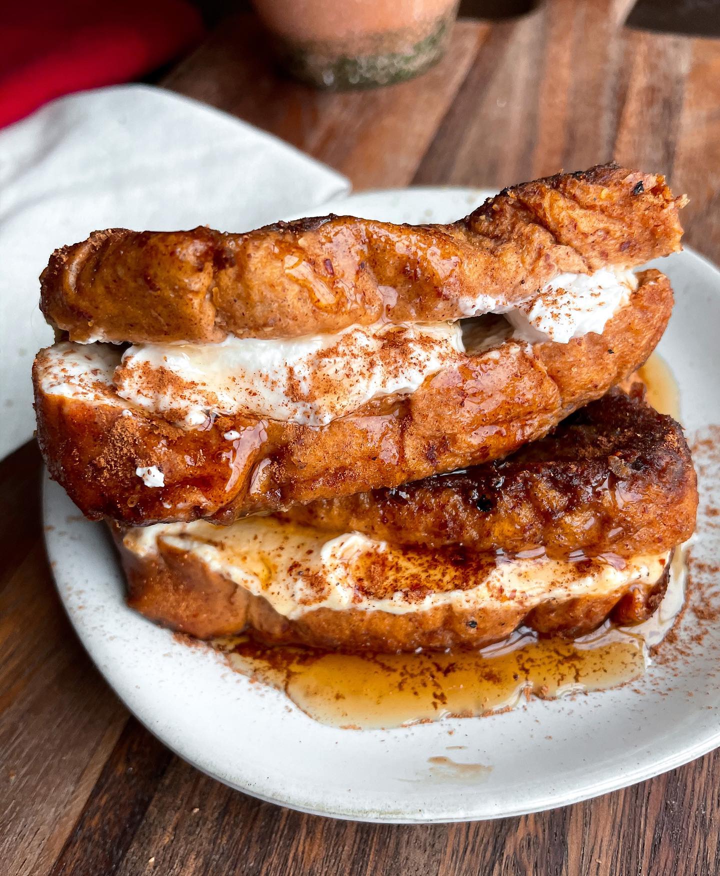 Vegan Cream Cheese Stuffed Pumpkin French Toast