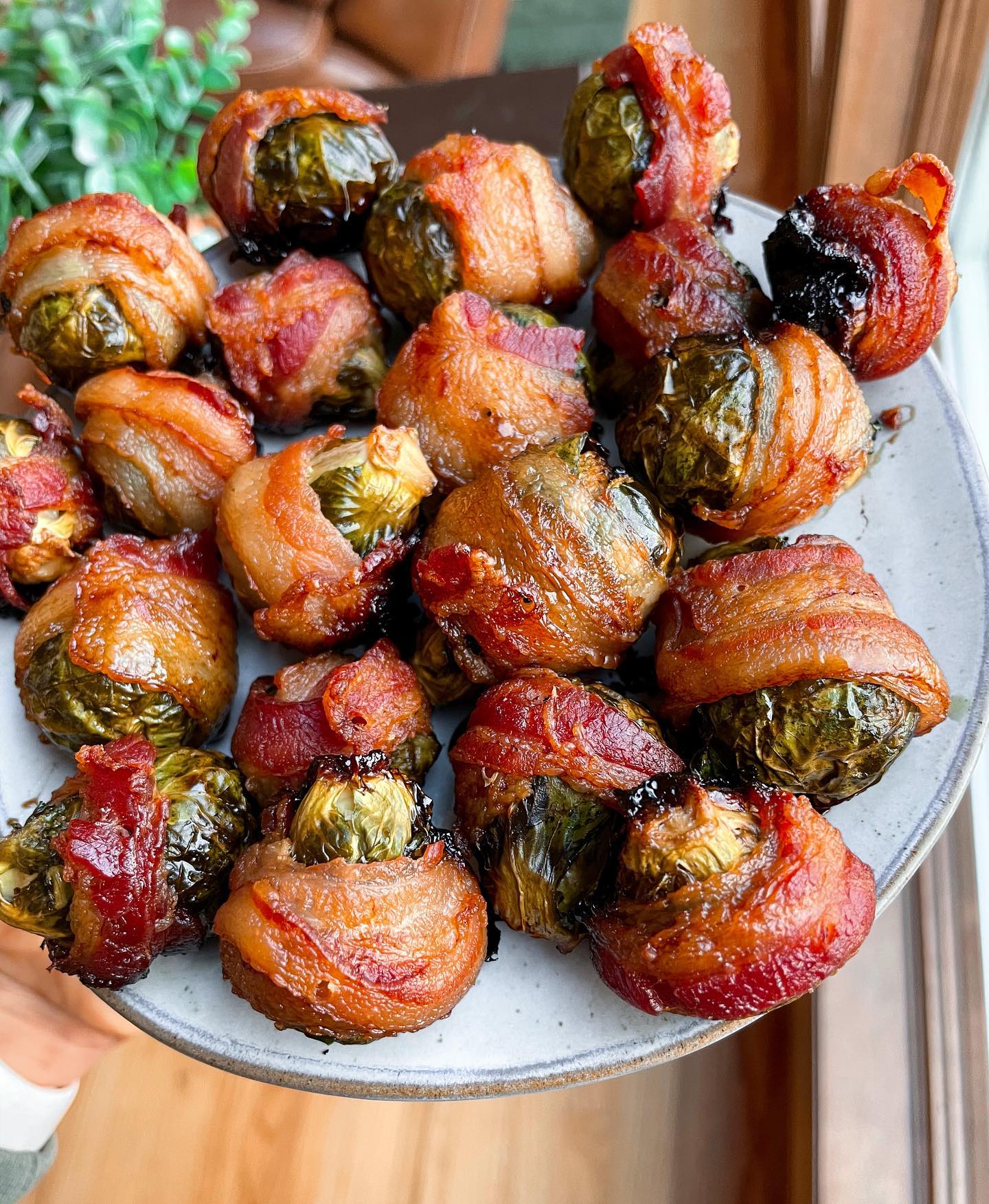 Bacon Wrapped Maple Brussels Sprouts