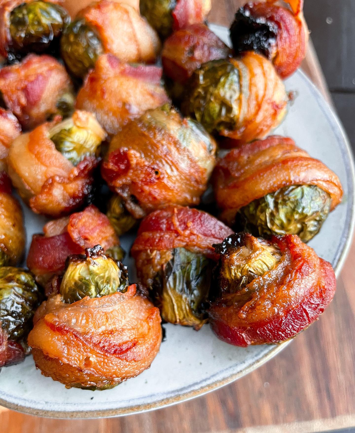 Bacon Wrapped Maple Brussels Sprouts