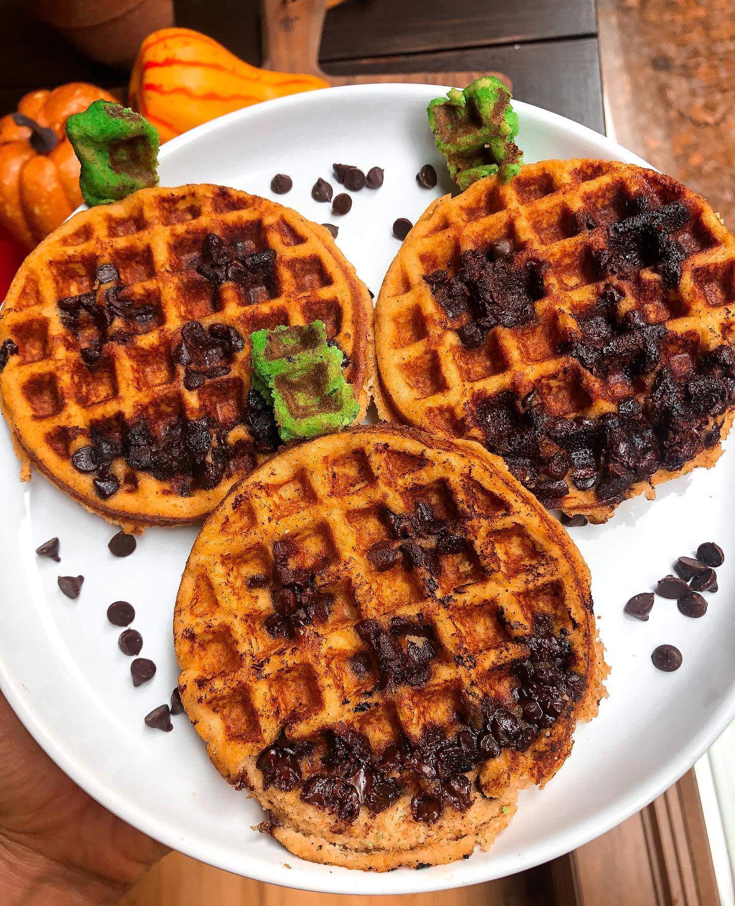 Jack-O-Lantern Waffles for Fun Breakfast