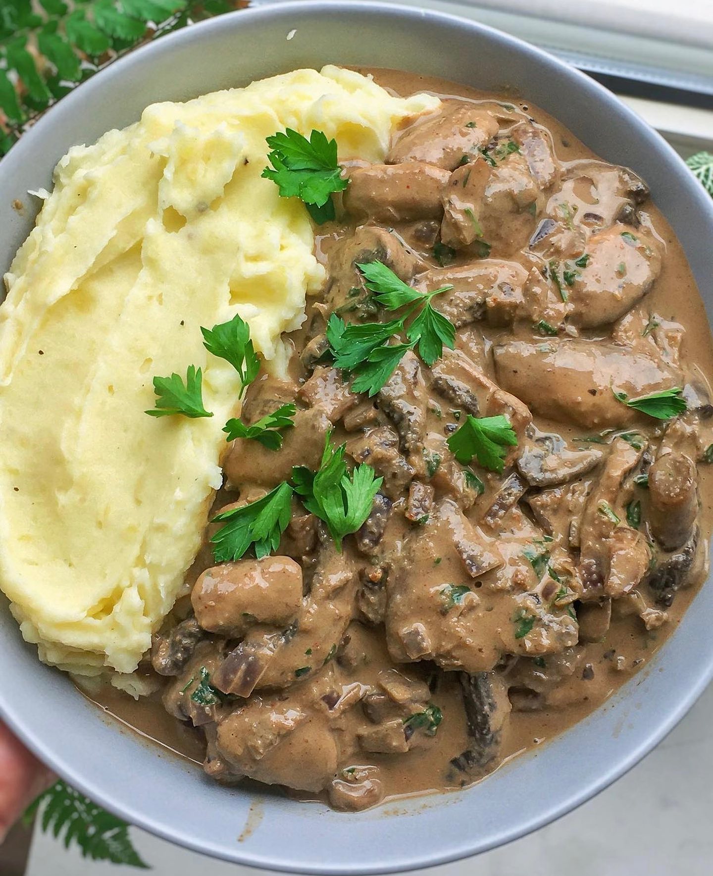 Creamy Mushroom Stroganoff with Vegan Mash