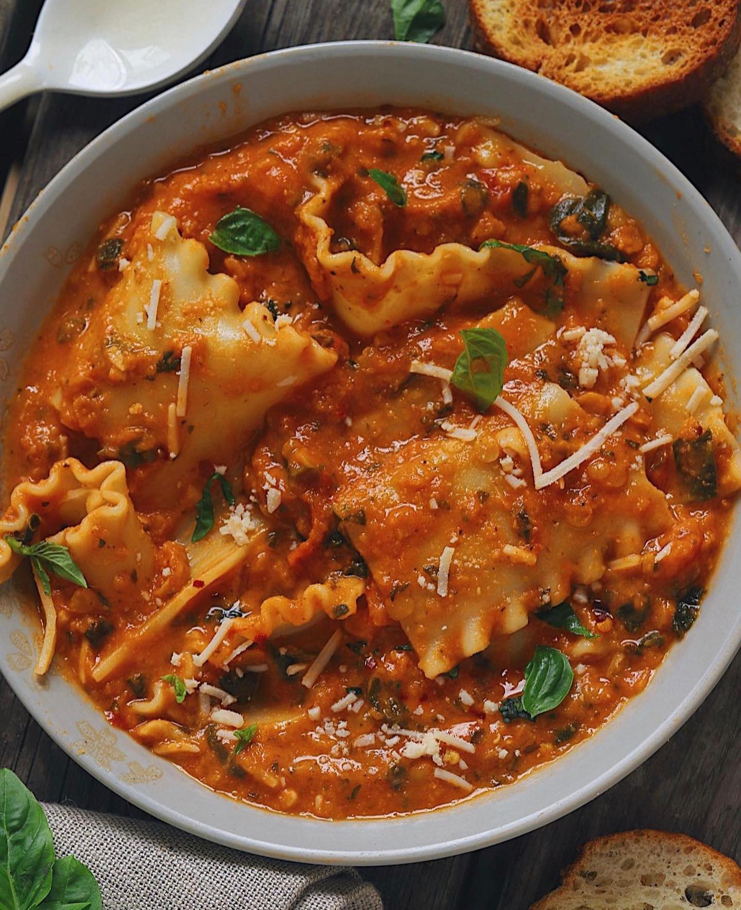 Lentil Lasagna Noodle Soup