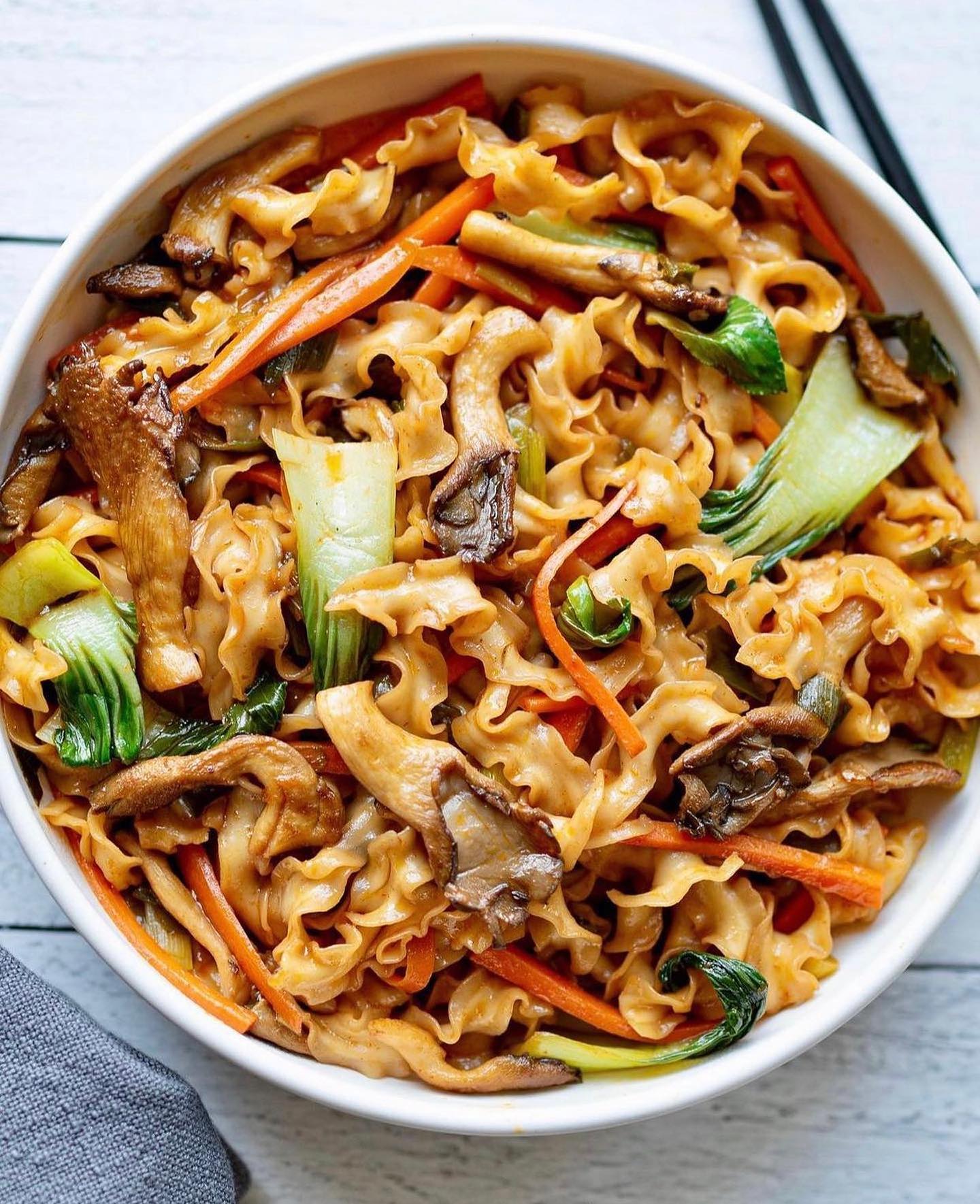Oyster Mushroom Noodle Stir-Fry