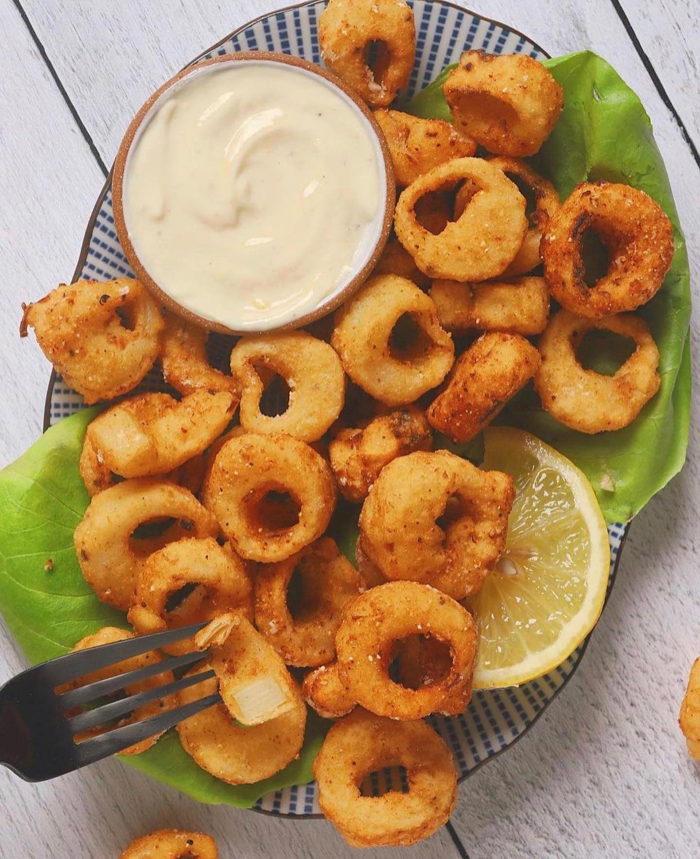 Vegan Calamari with Lemon Mayo Aioli