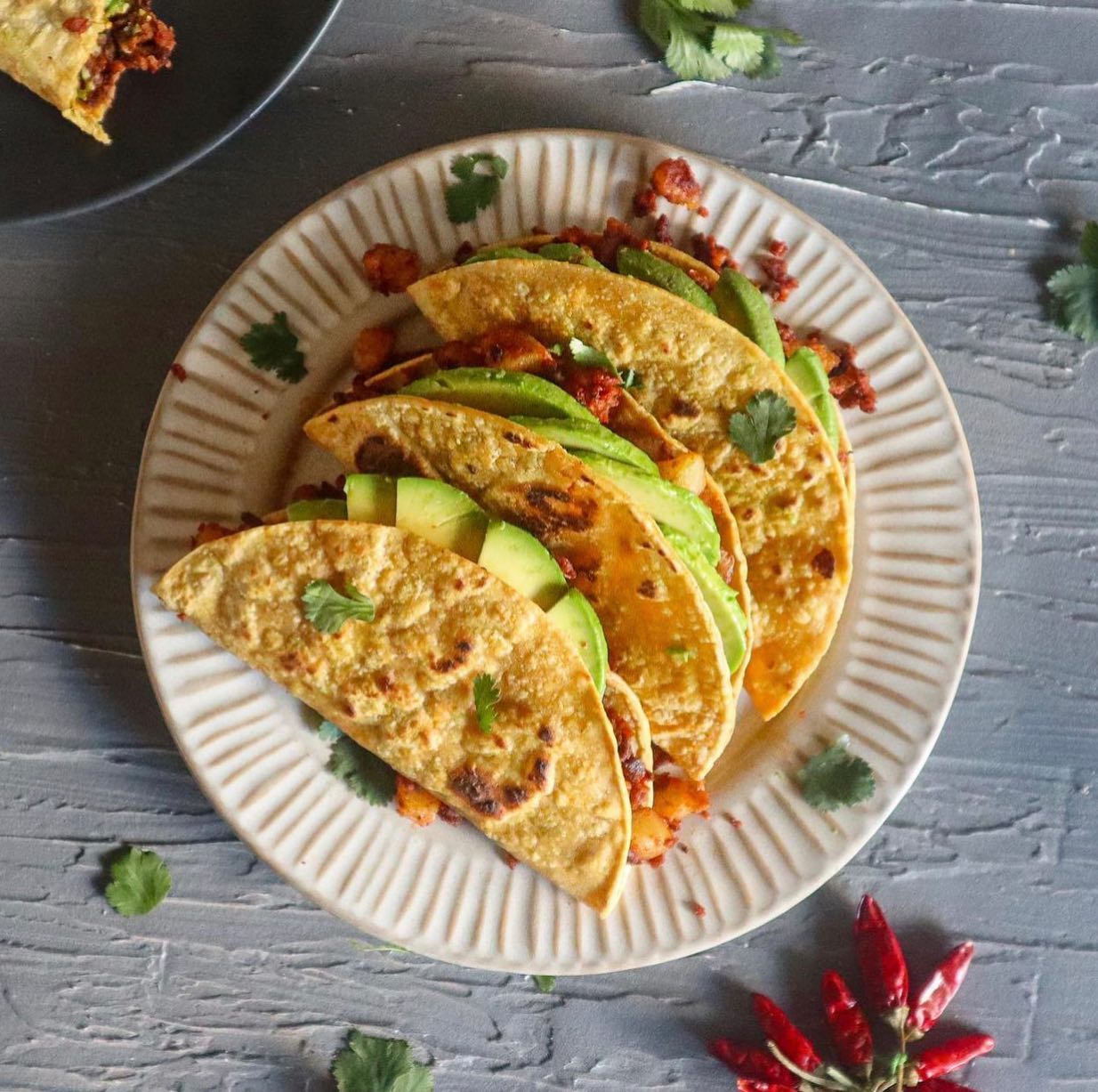 Quick Vegan Potato-Chorizo Taco Delight