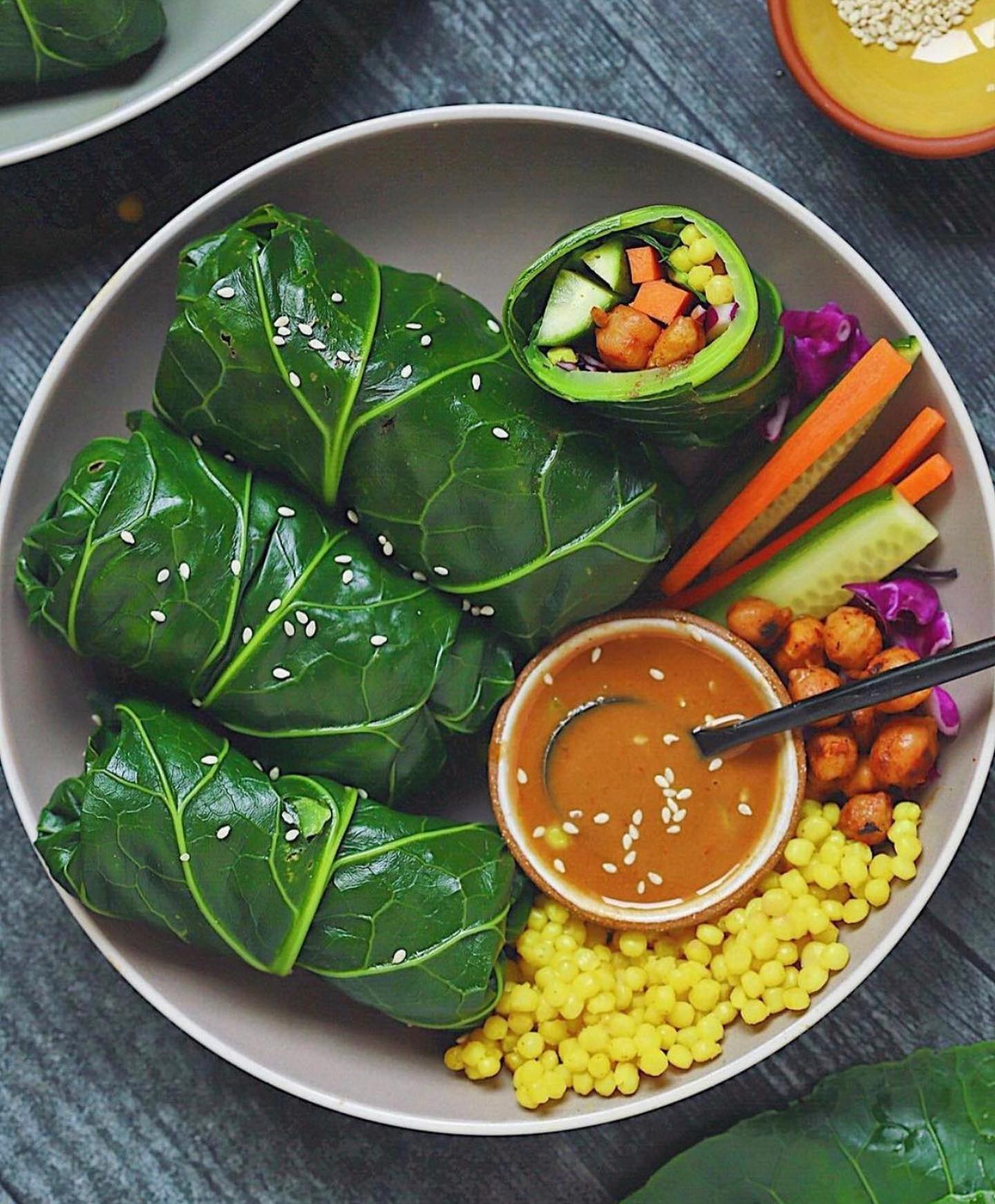 Chickpea and Veggie Collard Wraps