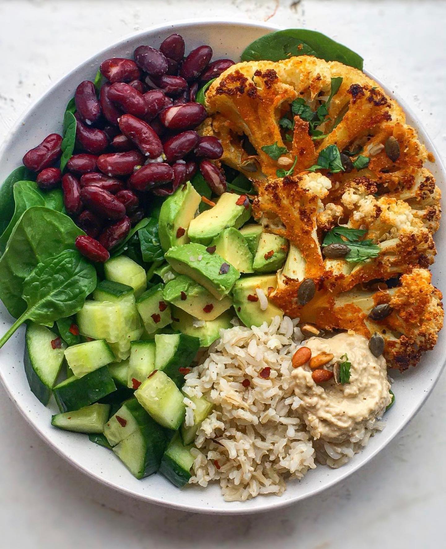 Roasted Cauliflower Steak Nourish Bowl