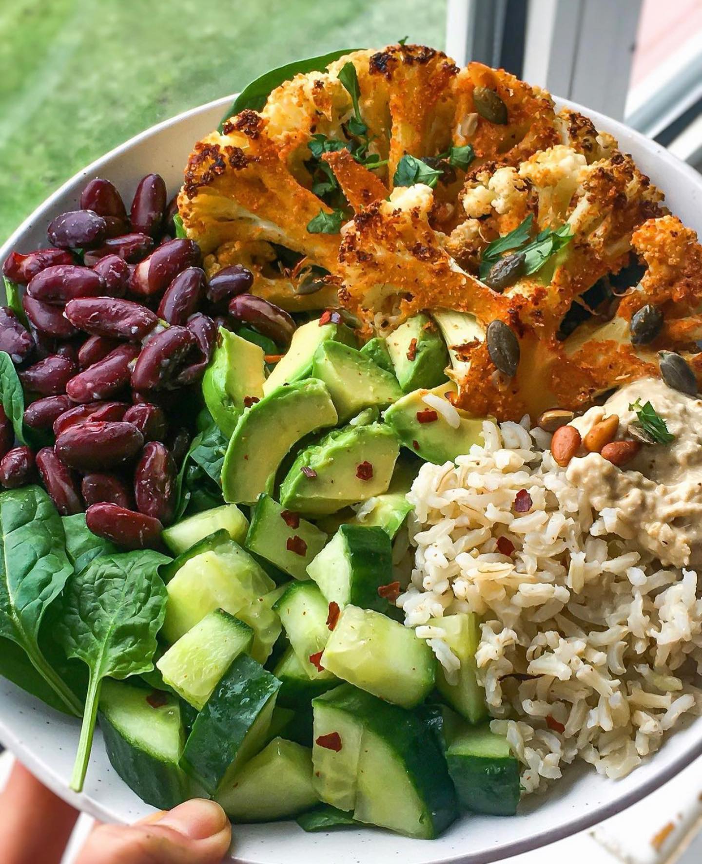 Roasted Cauliflower Steak Nourish Bowl