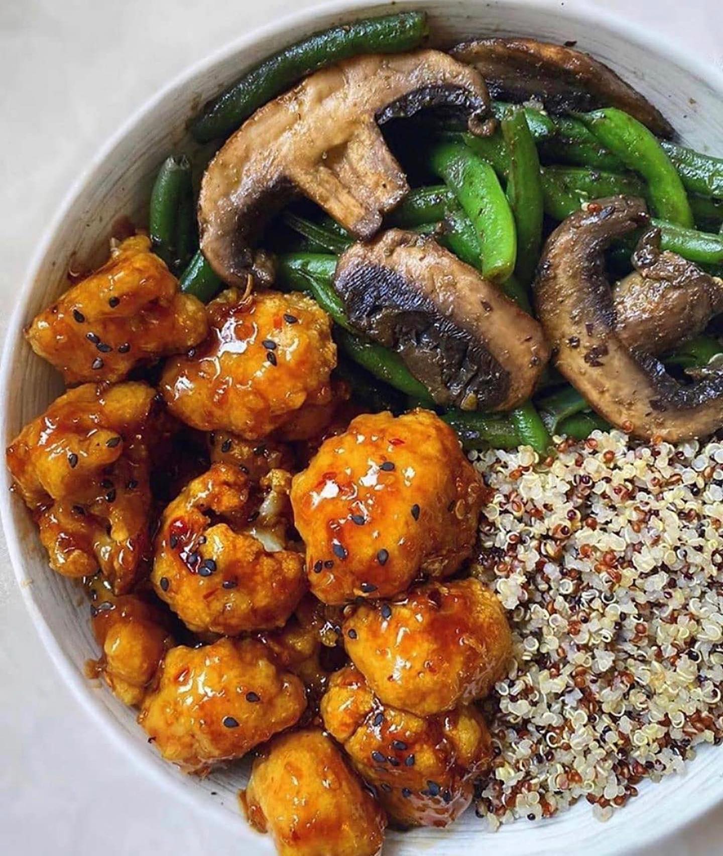 Sticky Sesame Cauliflower with Sauce
