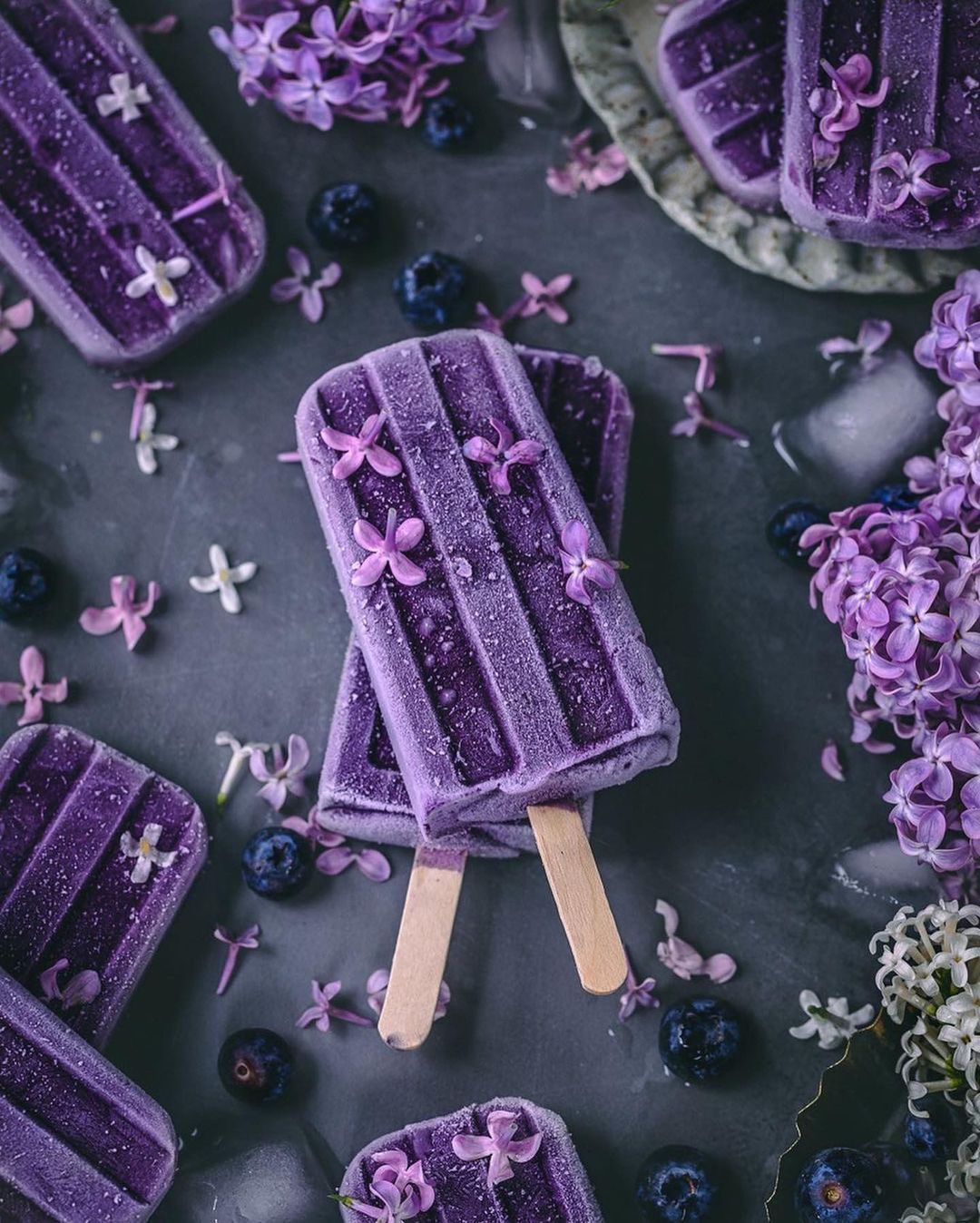 Vegan Blueberry Lollies with Coconut Yogurt and Wild Blueberries