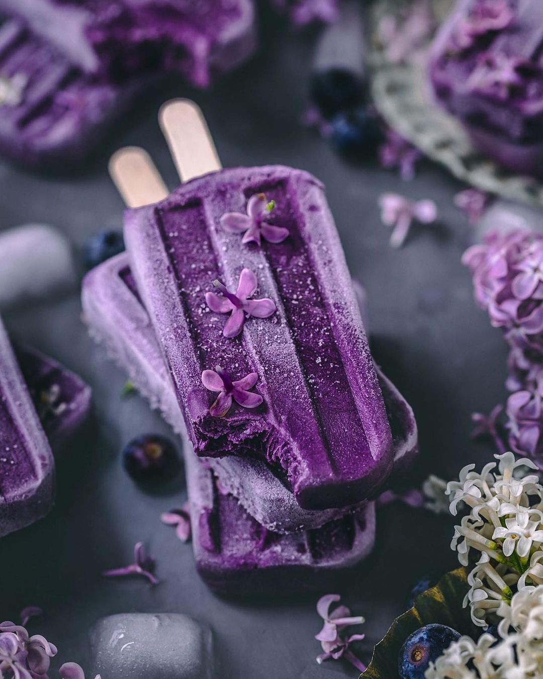 Vegan Blueberry Lollies with Coconut Yogurt and Wild Blueberries